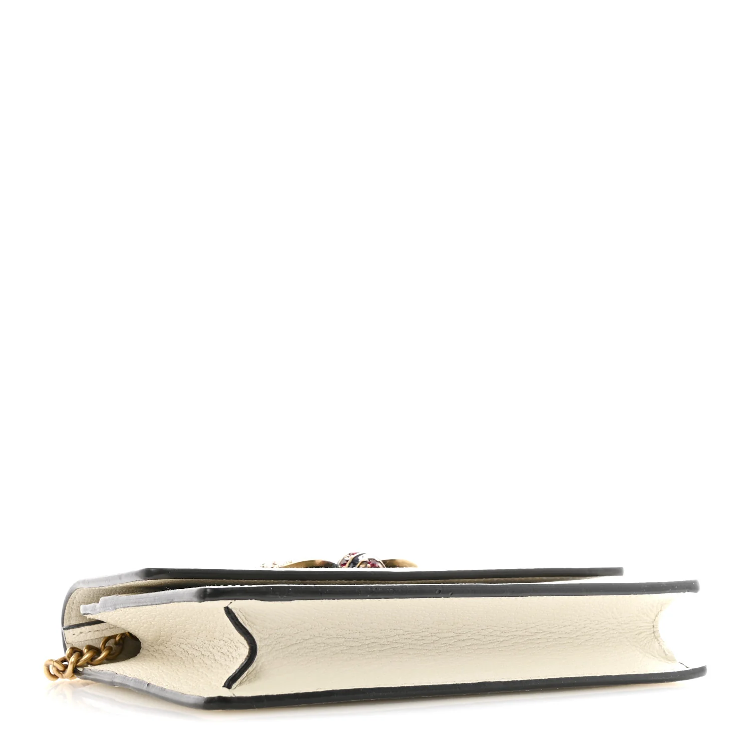 GG Supreme Monogram Web Queen Margaret Chain Wallet White - Image 4