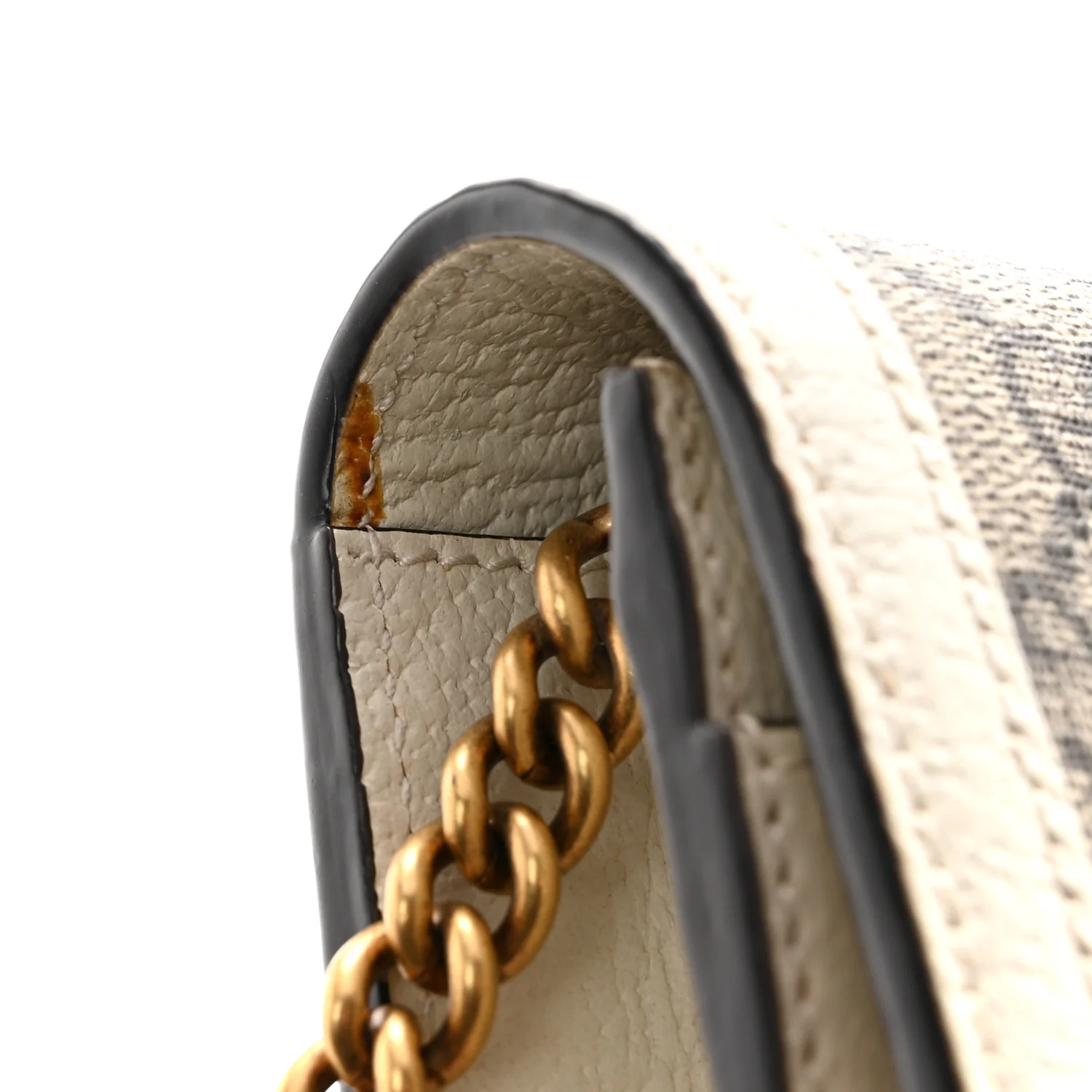 GG Supreme Monogram Web Queen Margaret Chain Wallet White - Image 10