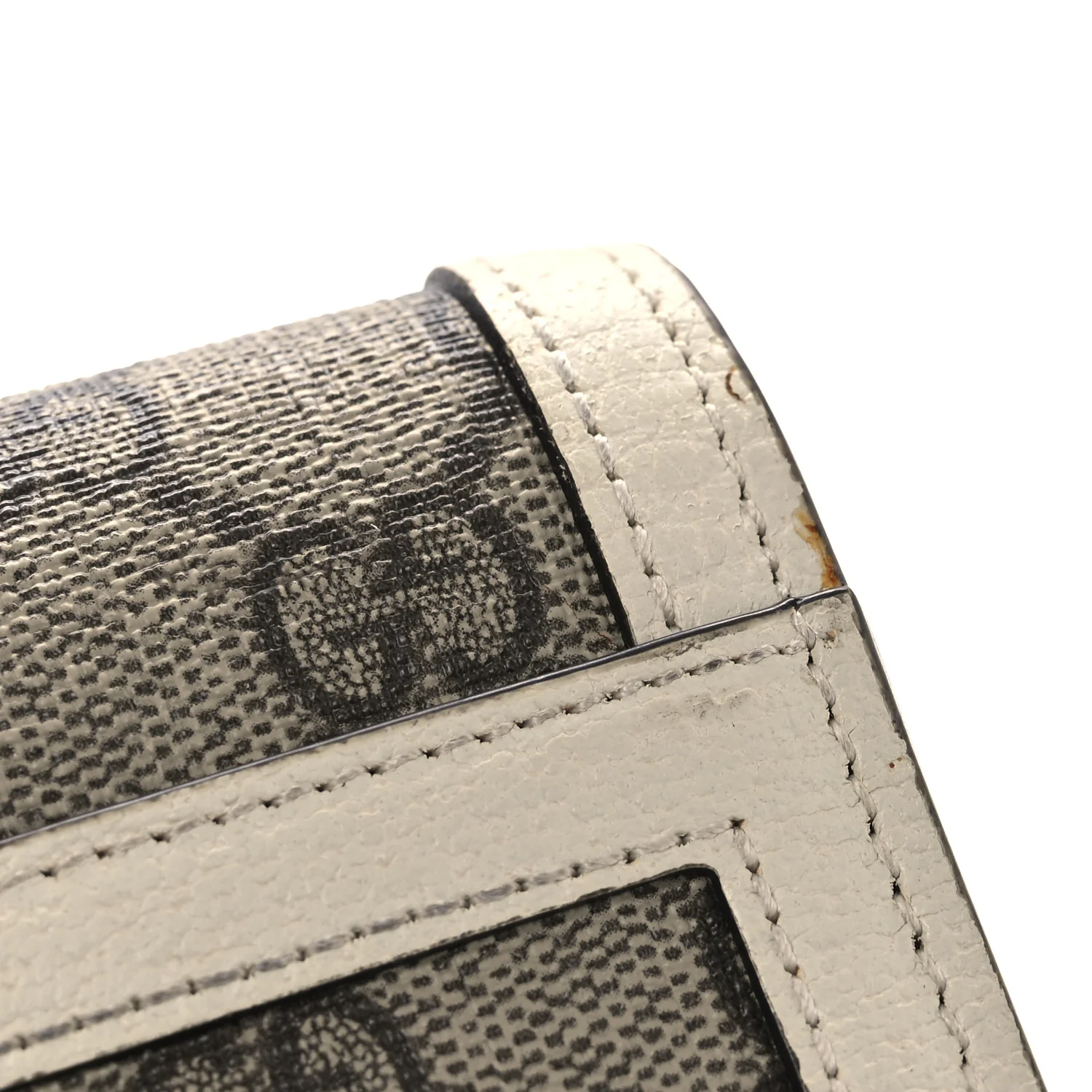 GG Supreme Monogram Web Queen Margaret Flap Wallet Beige Ebony Mystic White - Image 8