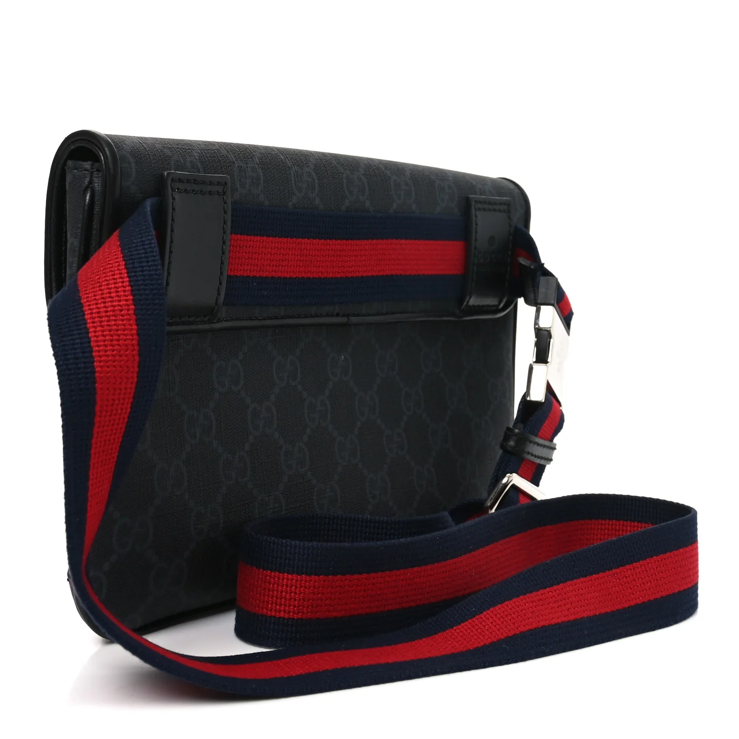 GG Supreme Monogram Web Small Belt Bag Black Grey - Image 3