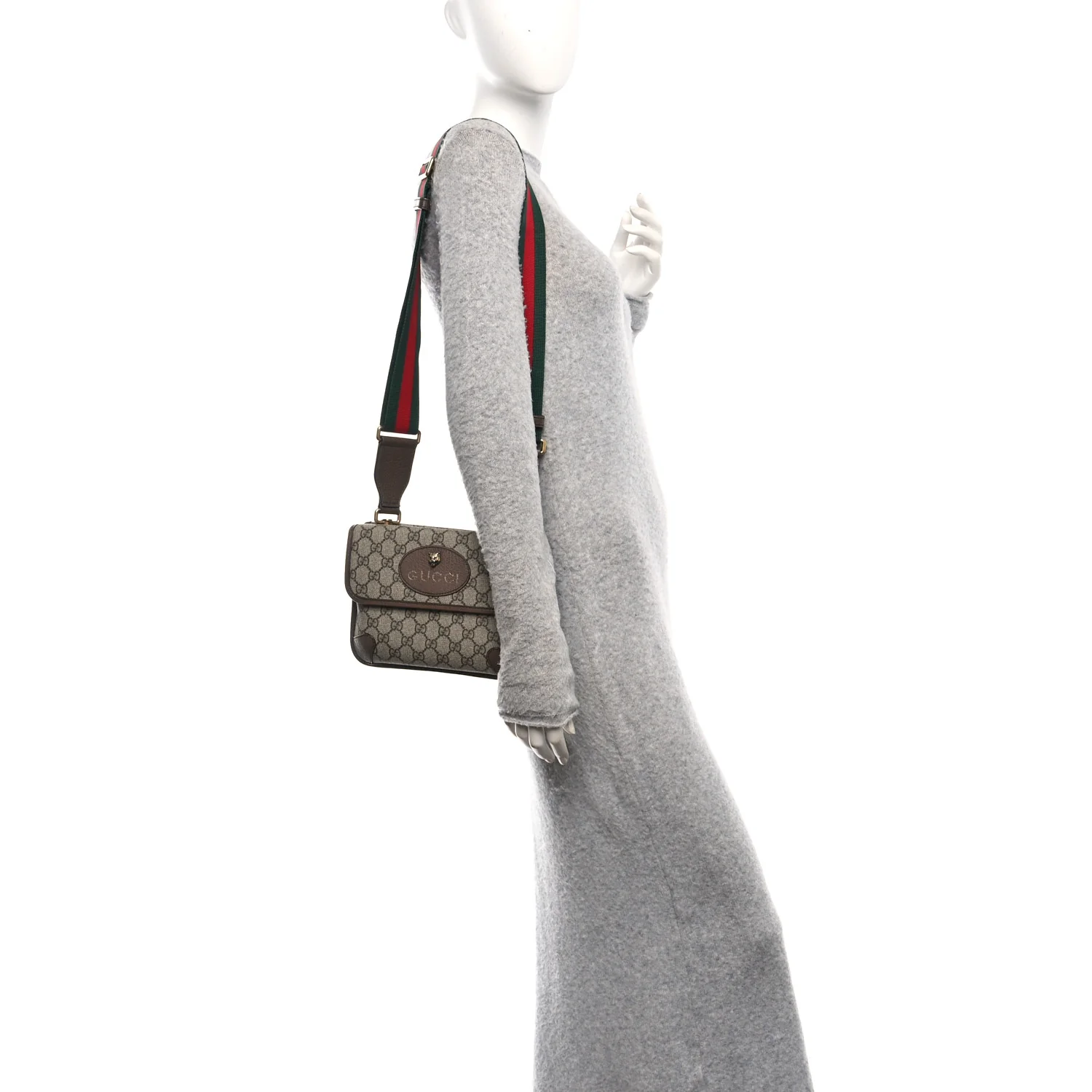 GG Supreme Monogram Web Small Neo Vintage Double Flap Messenger Bag Beige New Acero - Image 2