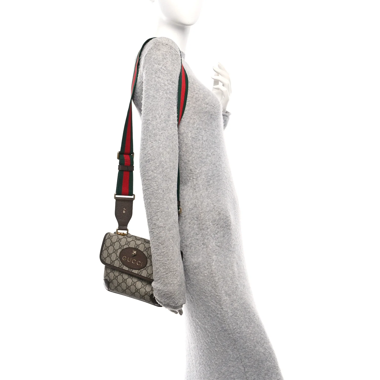 GG Supreme Monogram Web Small Neo Vintage Double Flap Messenger Bag Beige New Acero - Image 2