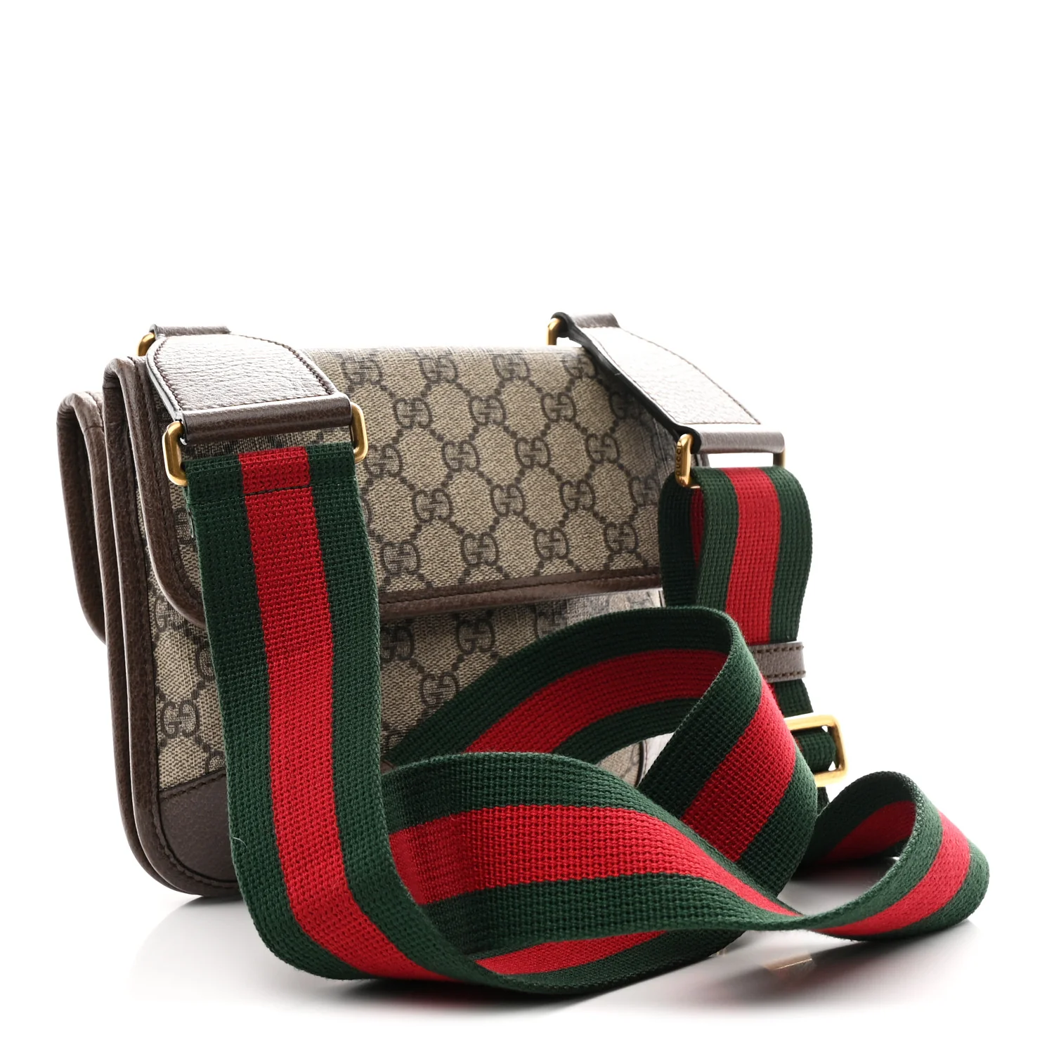 GG Supreme Monogram Web Small Neo Vintage Double Flap Messenger Bag Beige New Acero - Image 3