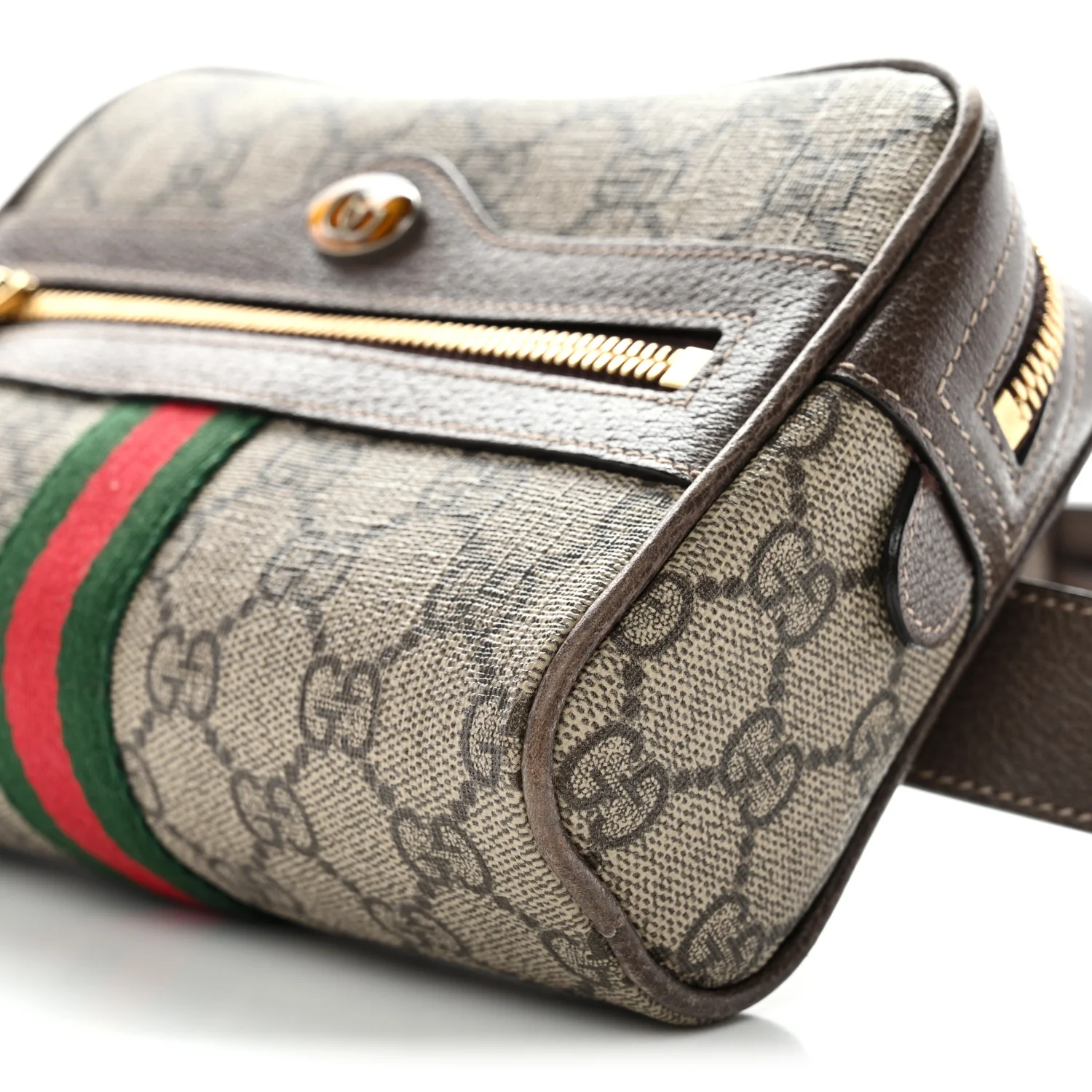 GG Supreme Monogram Web Small Ophidia Belt Bag 75 30 Dark Brown - Image 10
