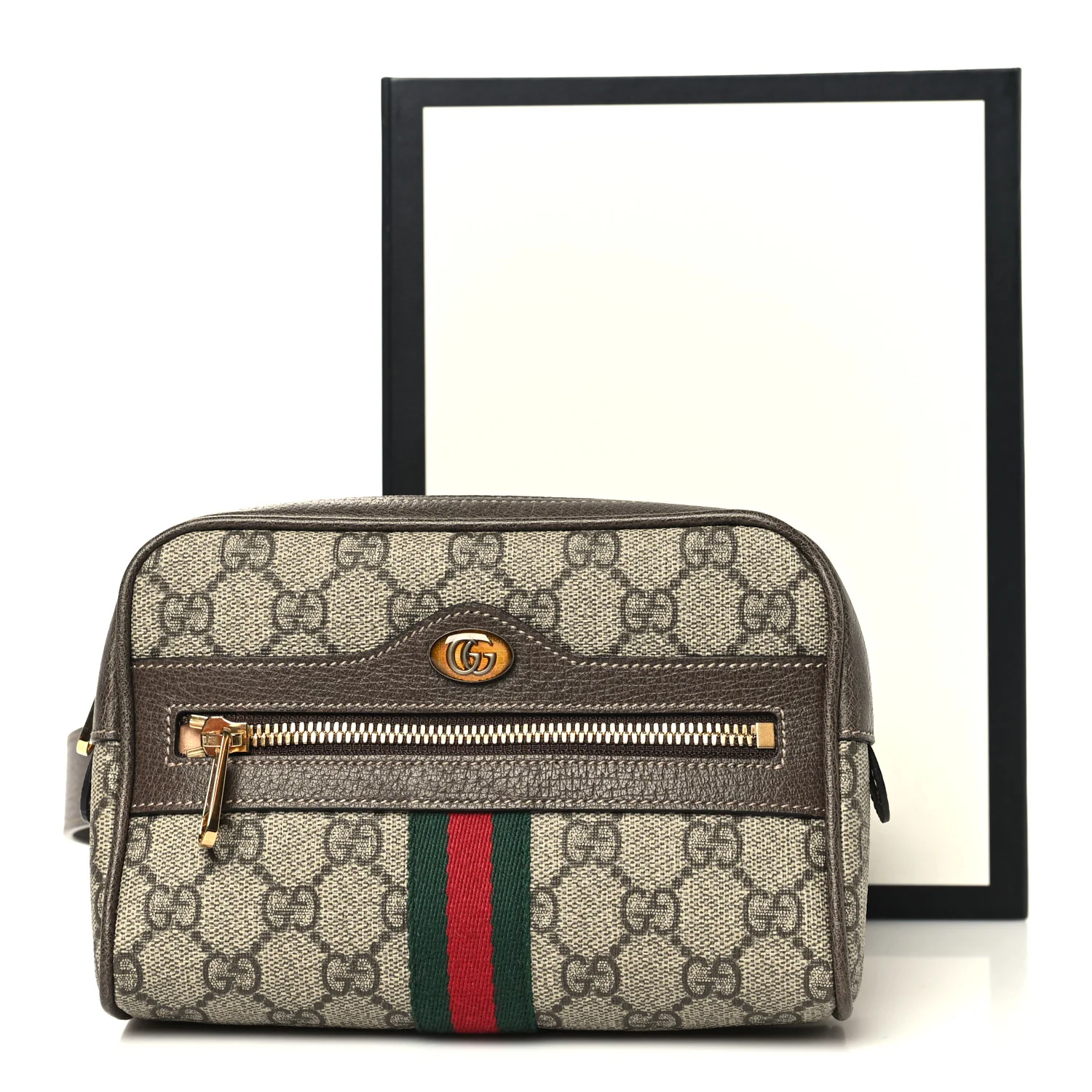 GG Supreme Monogram Web Small Ophidia Belt Bag 75 30 Dark Brown - Image 11