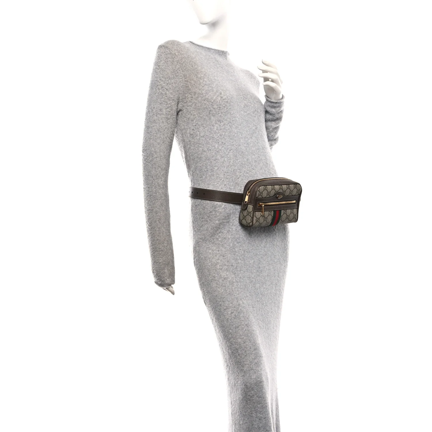 GG Supreme Monogram Web Small Ophidia Belt Bag 75 30 Dark Brown - Image 2