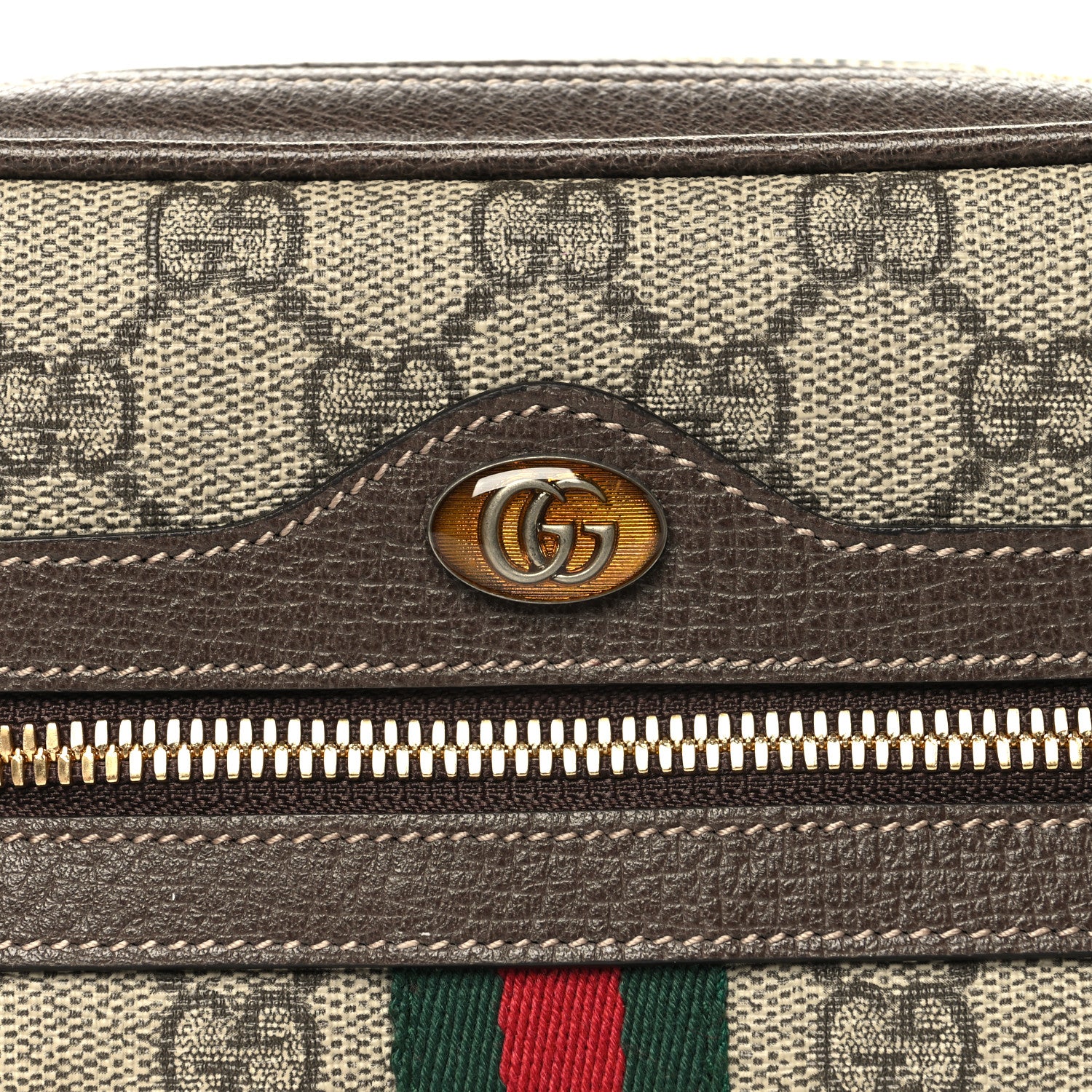 GG Supreme Monogram Web Small Ophidia Belt Bag 75 30 Dark Brown - Image 8