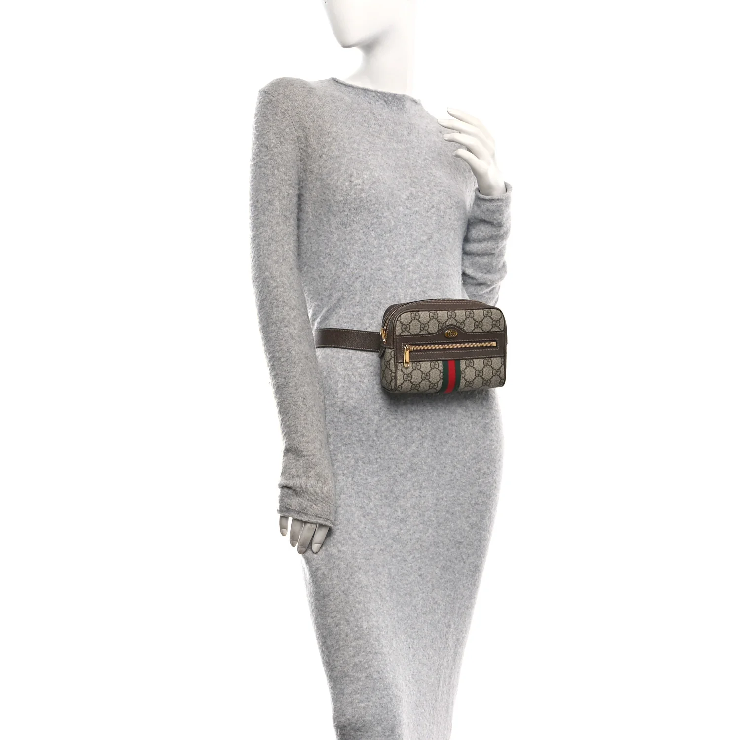 GG Supreme Monogram Web Small Ophidia Belt Bag 85 34 Dark Brown - Image 2