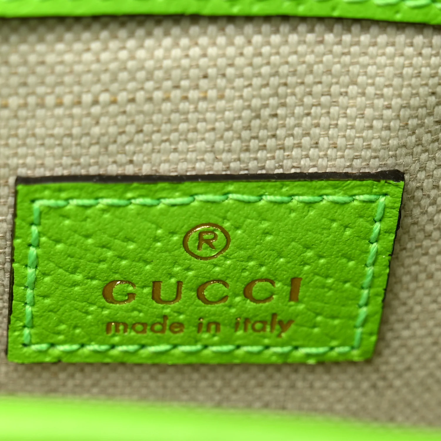 GG Supreme Monogram Web Small Ophidia Belt Bag Beige Ebony Electric Green - Image 6