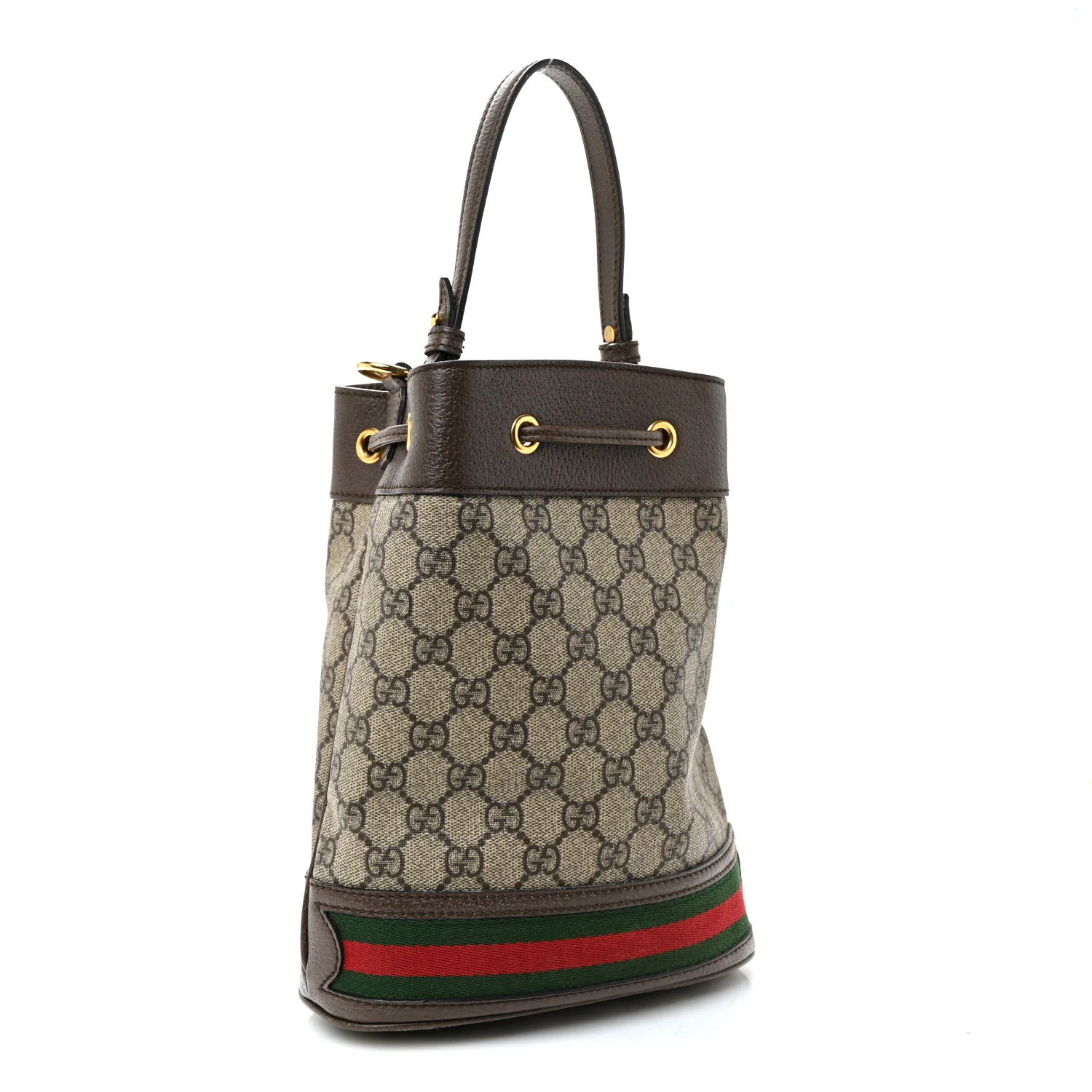 GG Supreme Monogram Web Small Ophidia Bucket Bag Brown - Image 3