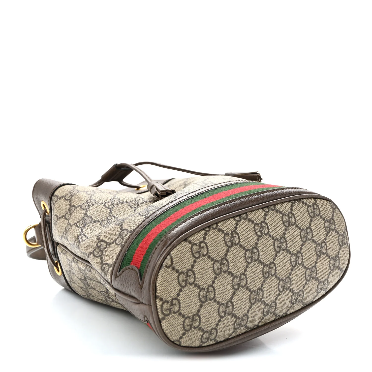 GG Supreme Monogram Web Small Ophidia Bucket Bag Brown - Image 4