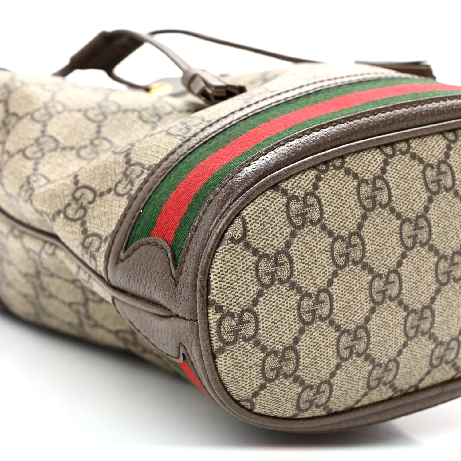 GG Supreme Monogram Web Small Ophidia Bucket Bag Brown - Image 9