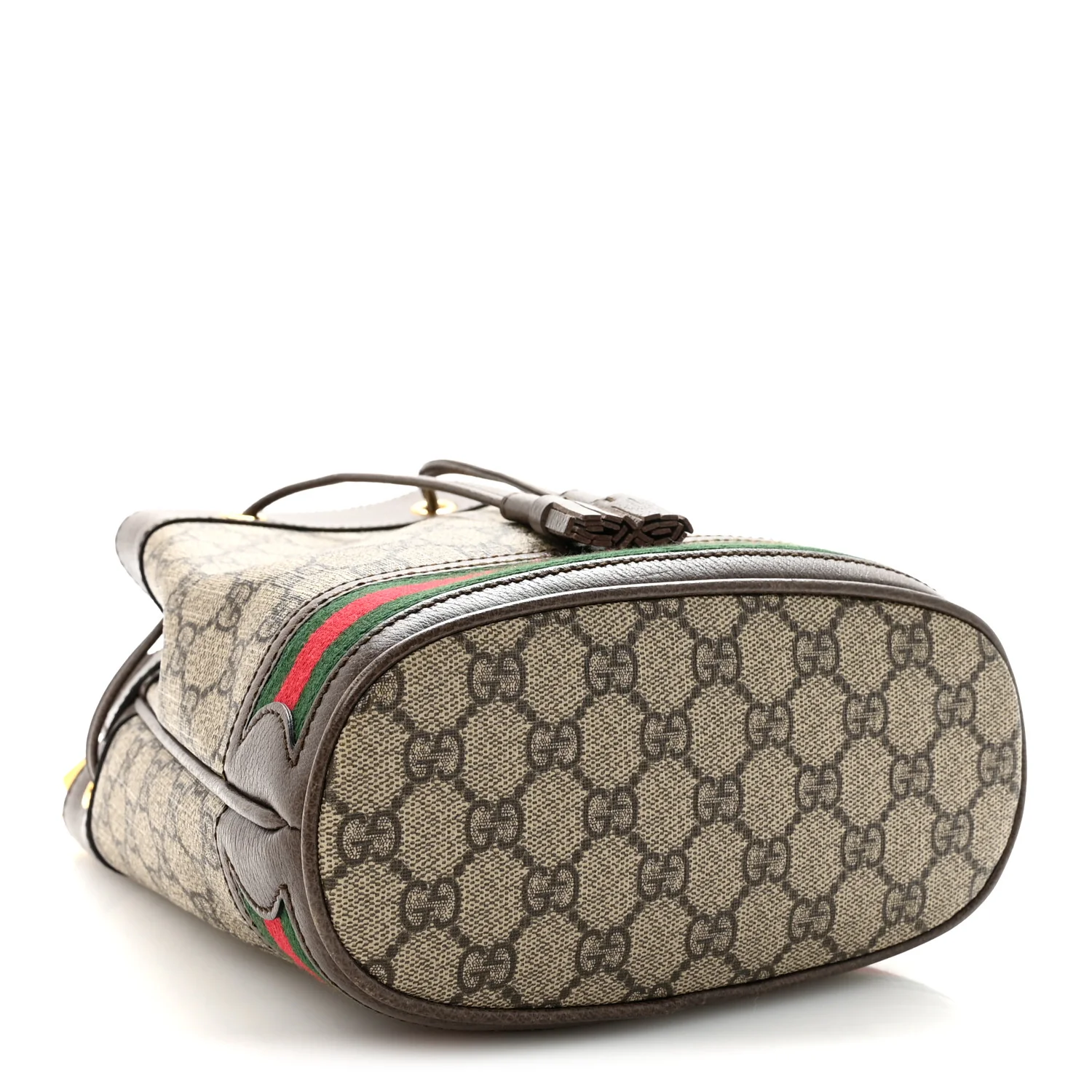 GG Supreme Monogram Web Small Ophidia Bucket Bag Brown - Image 4