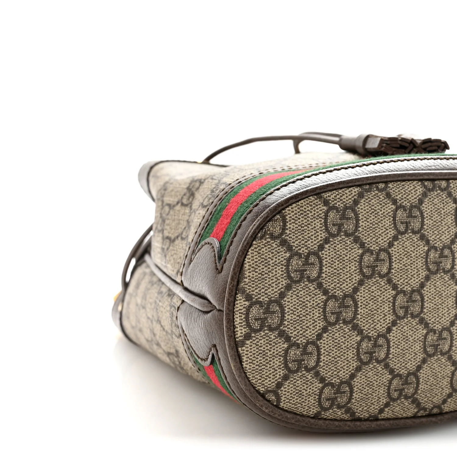 GG Supreme Monogram Web Small Ophidia Bucket Bag Brown - Image 9