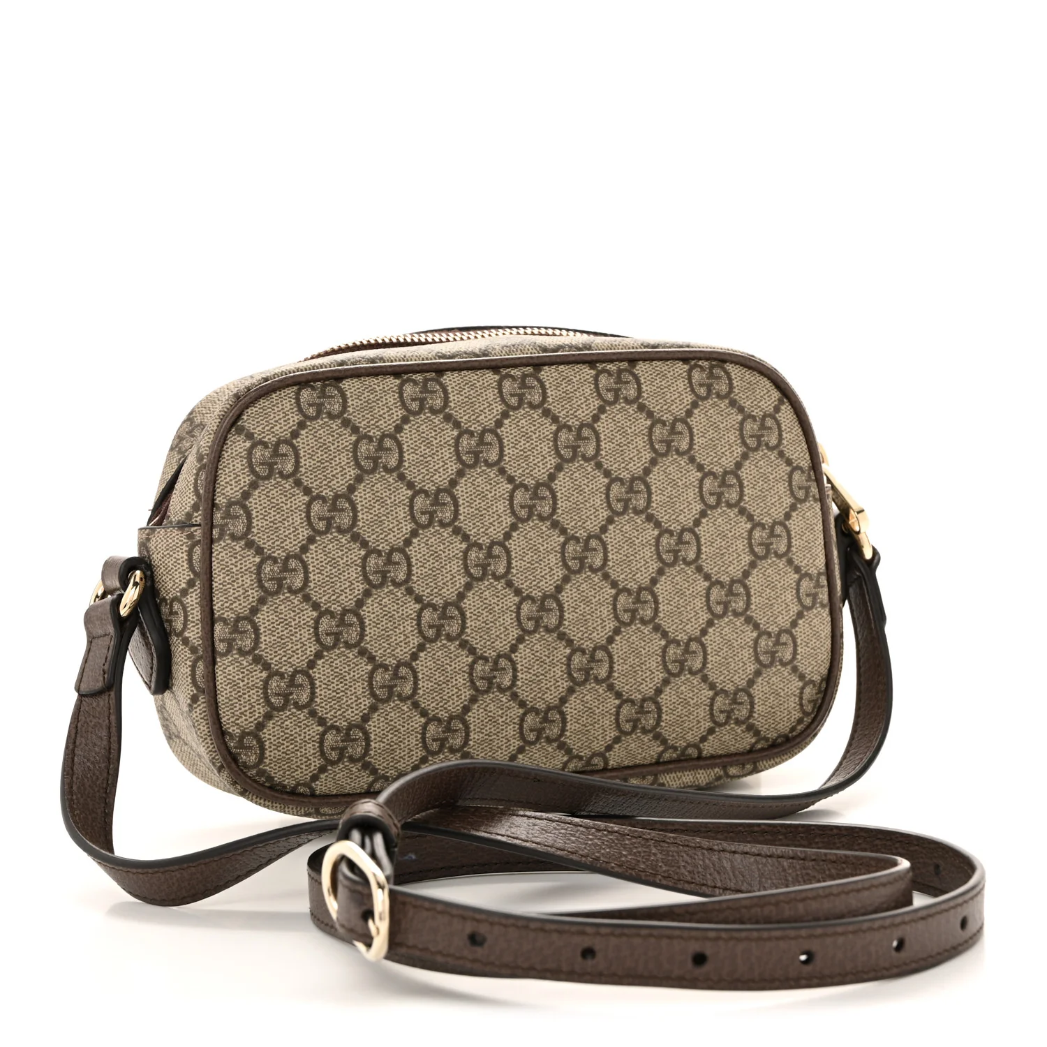 GG Supreme Monogram Web Small Ophidia Camera Bag Beige Dark Brown - Image 3