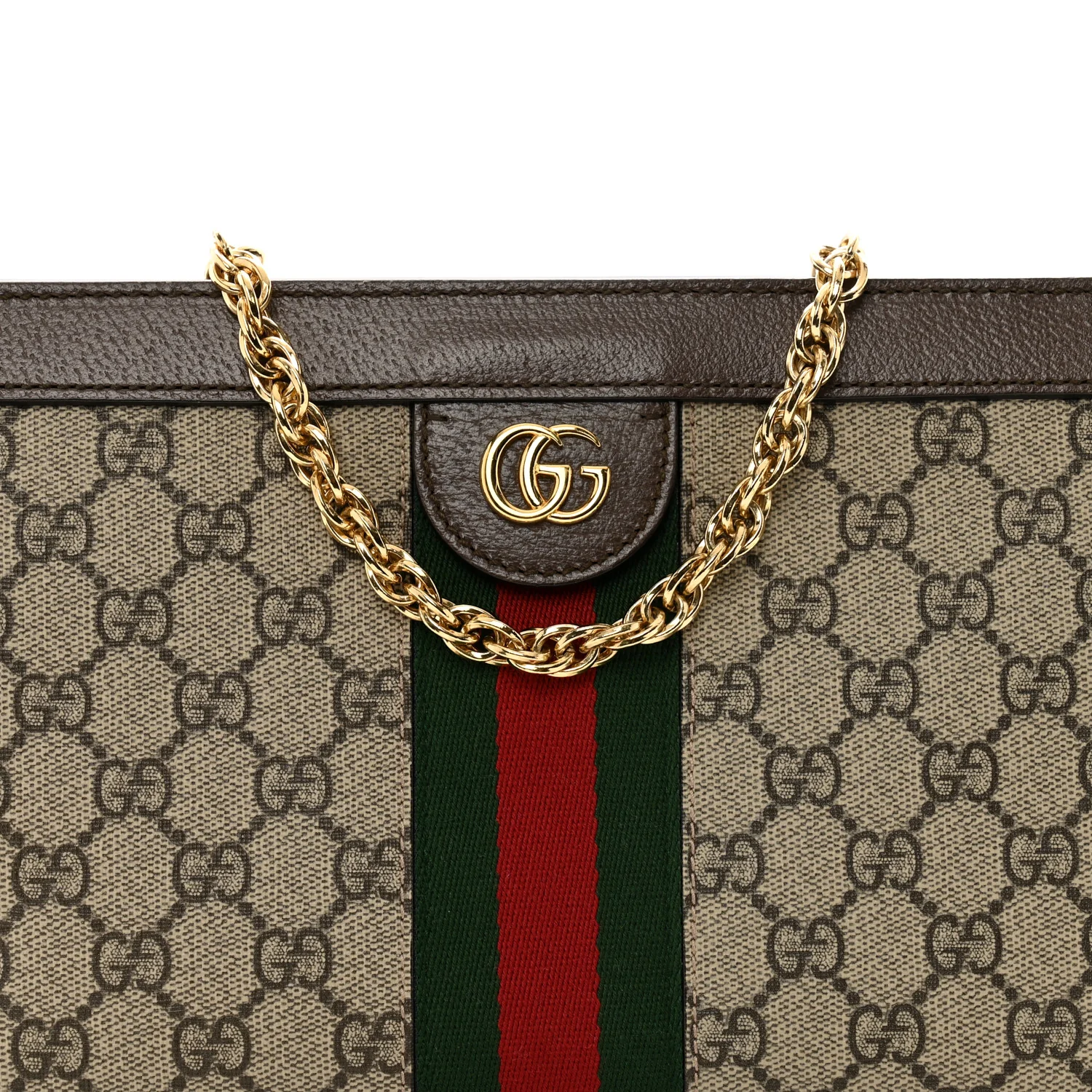 GG Supreme Monogram Web Small Ophidia Chain Shoulder Bag Brown - Image 10