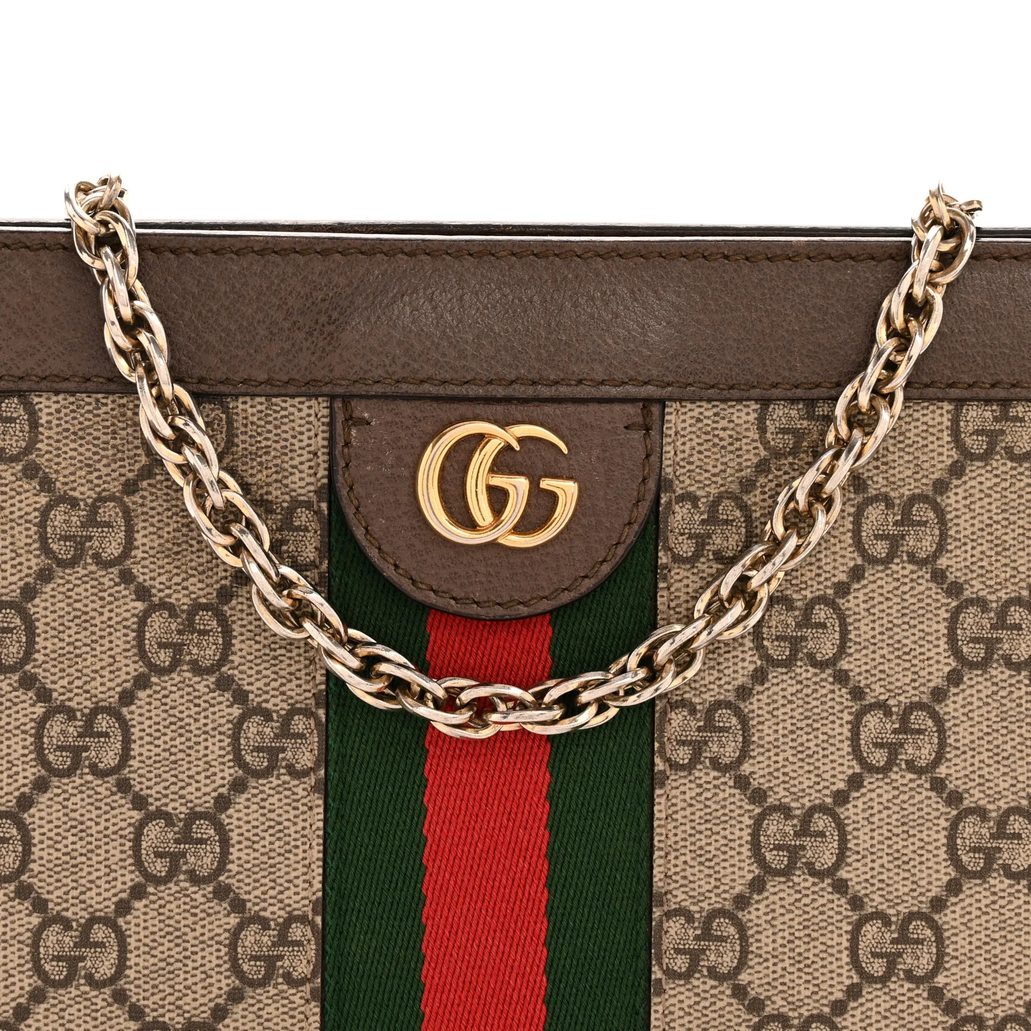 GG Supreme Monogram Web Small Ophidia Chain Shoulder Bag Brown - Image 8