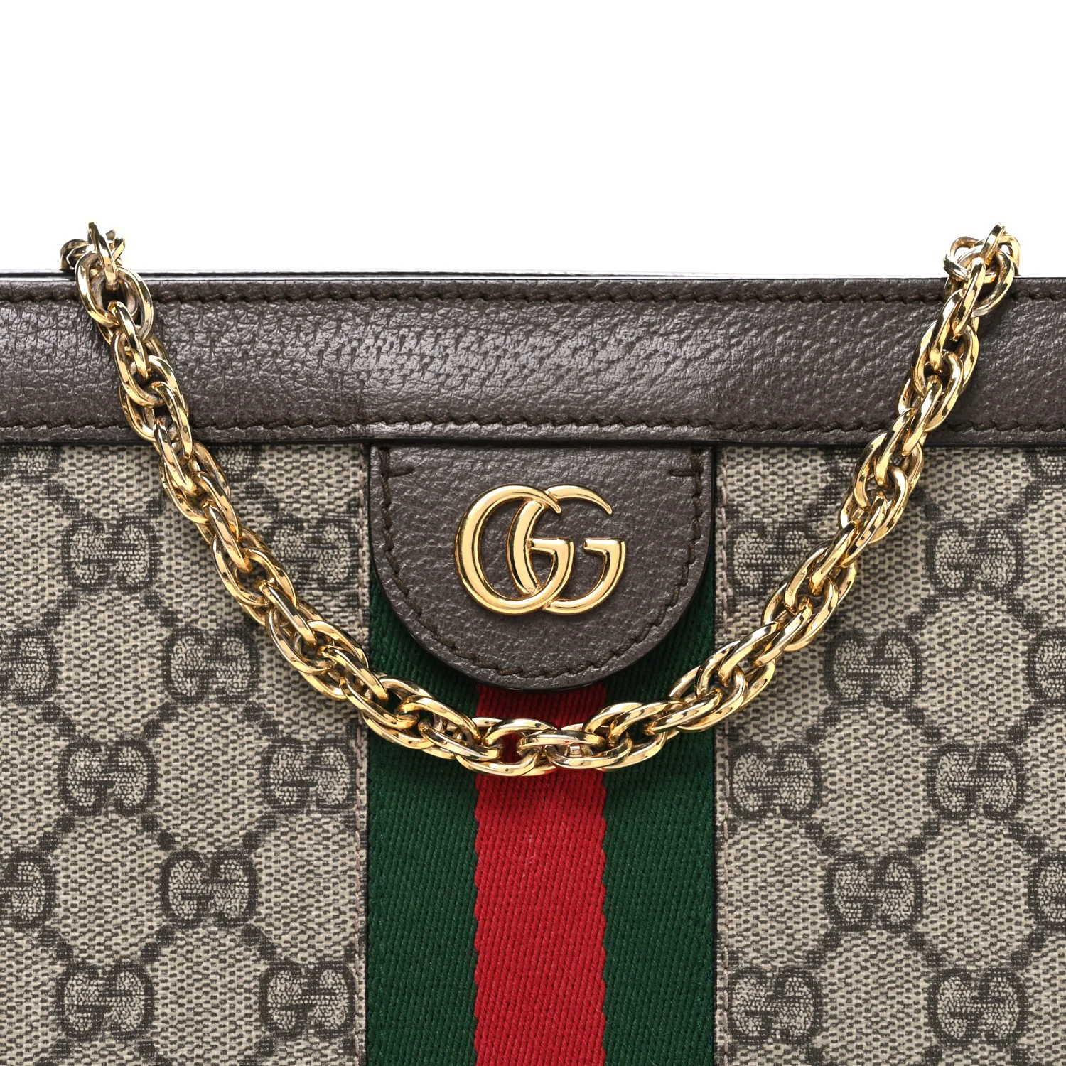 GG Supreme Monogram Web Small Ophidia Chain Shoulder Bag Brown - Image 8
