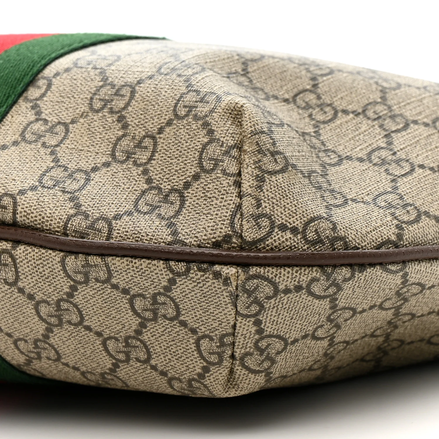 GG Supreme Monogram Web Small Ophidia Half Moon Hobo Brown - Image 10