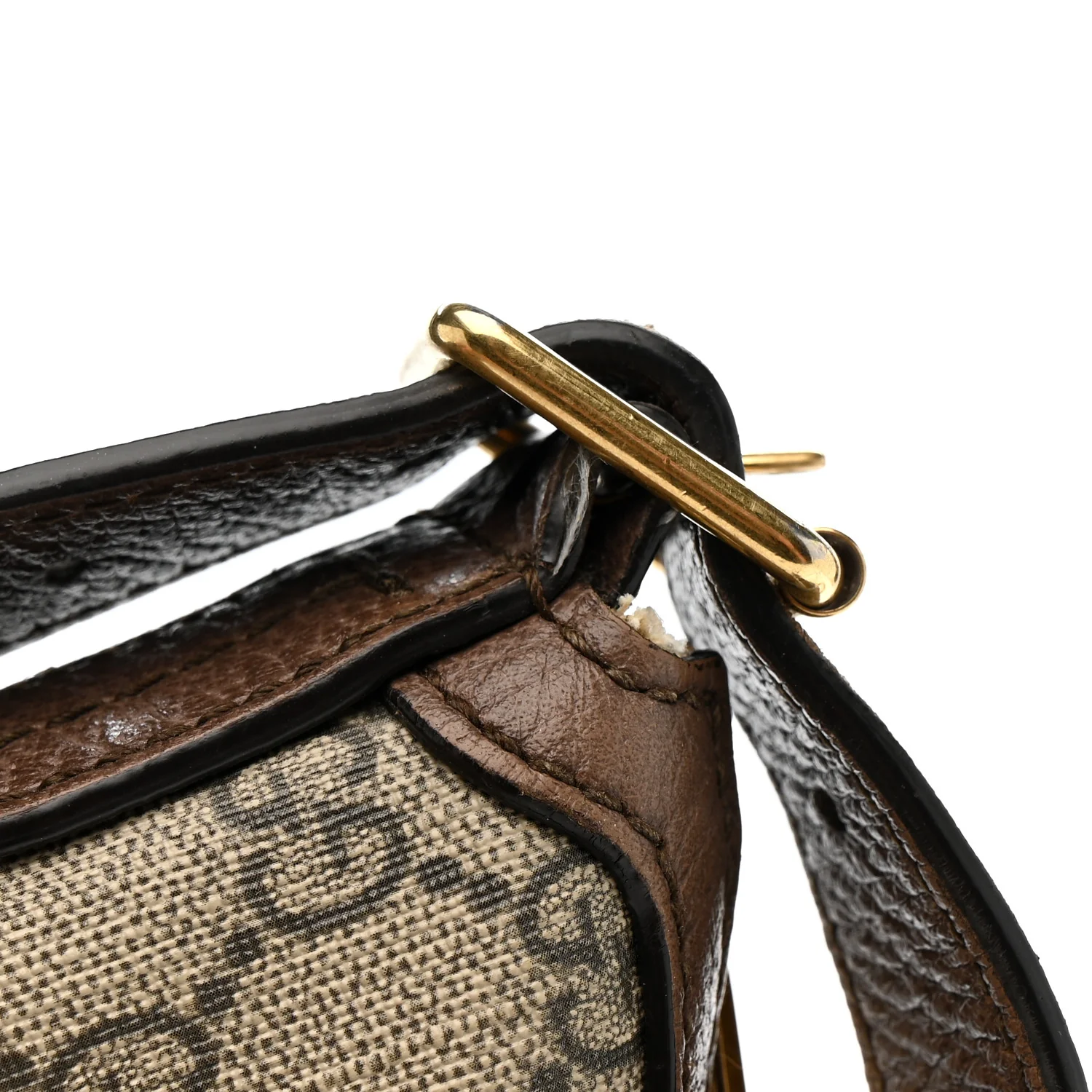 GG Supreme Monogram Web Small Ophidia Half Moon Hobo Brown - Image 14