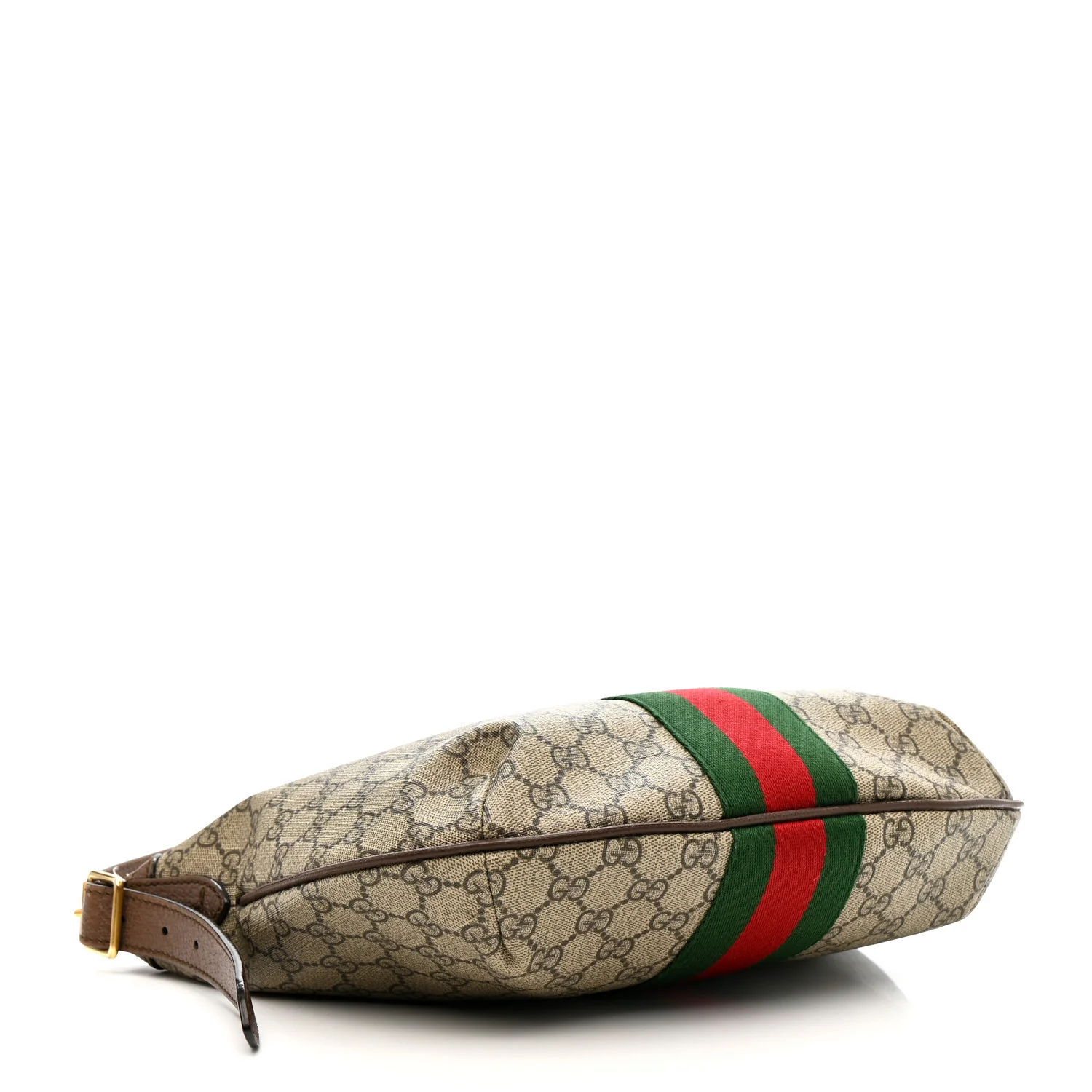 GG Supreme Monogram Web Small Ophidia Half Moon Hobo Brown - Image 4