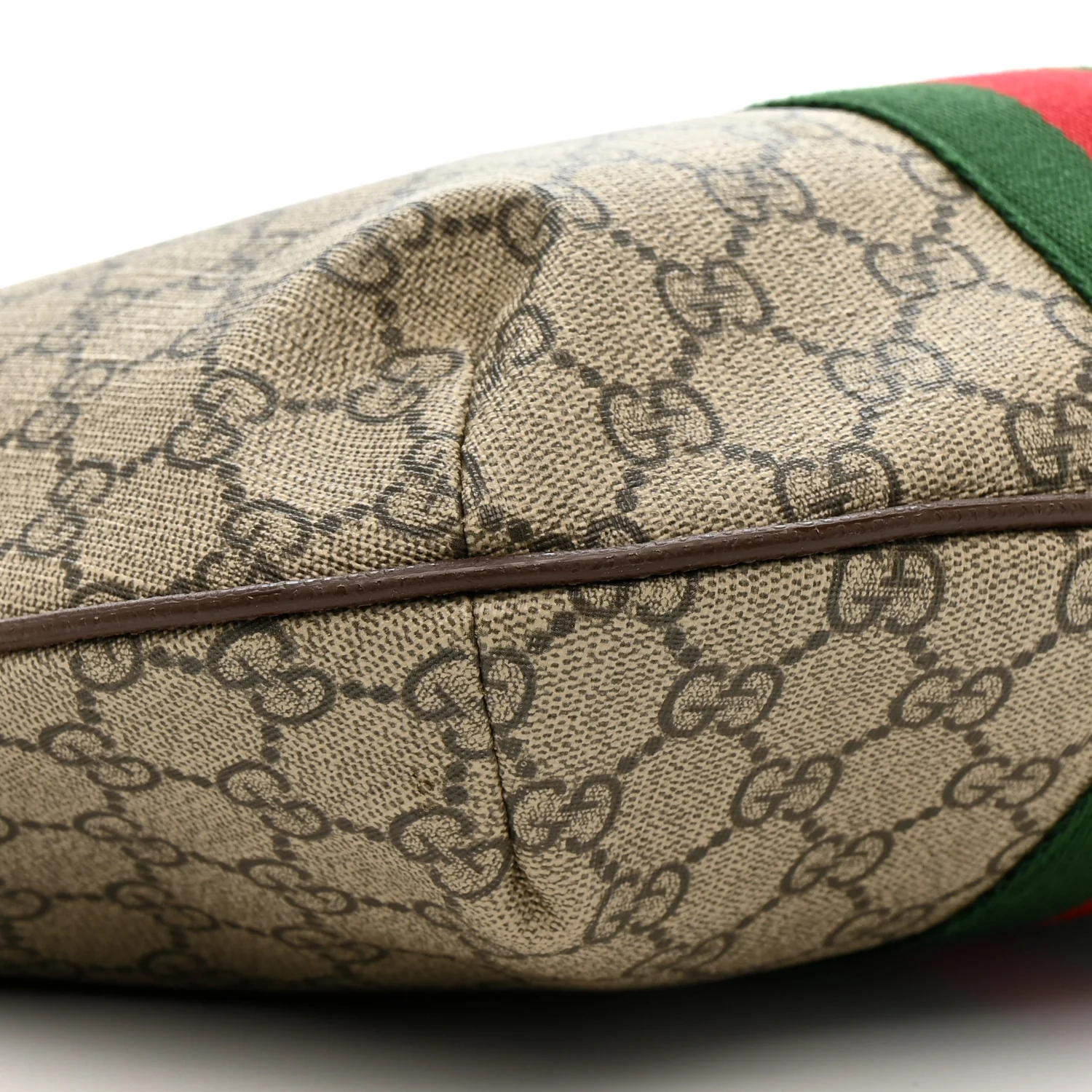 GG Supreme Monogram Web Small Ophidia Half Moon Hobo Brown - Image 9