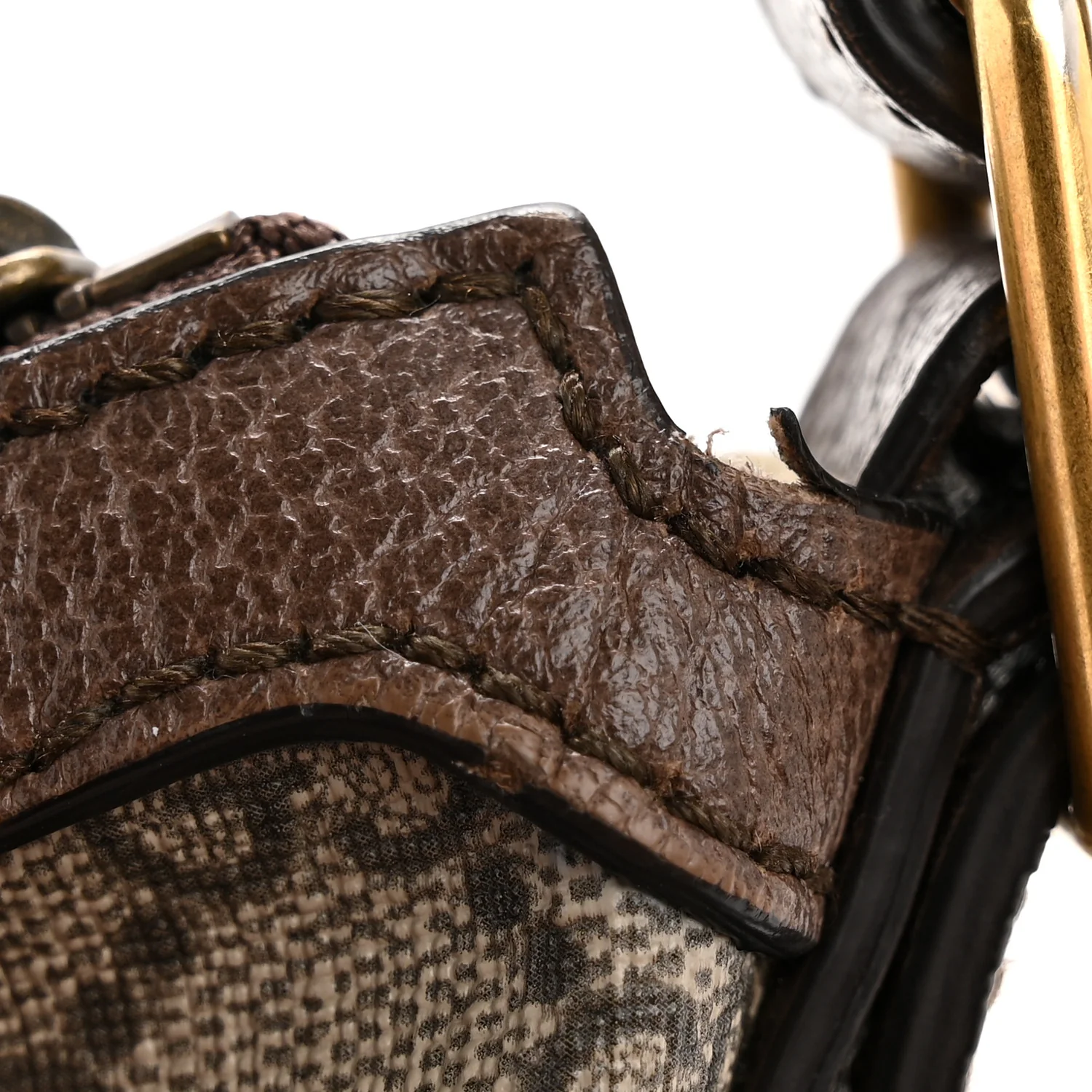 GG Supreme Monogram Web Small Ophidia Half Moon Hobo Brown - Image 12