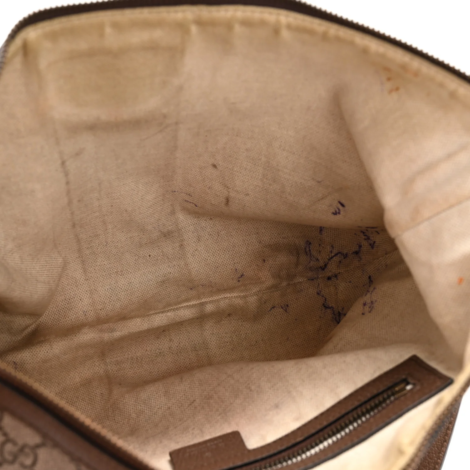 GG Supreme Monogram Web Small Ophidia Half Moon Hobo Brown - Image 5