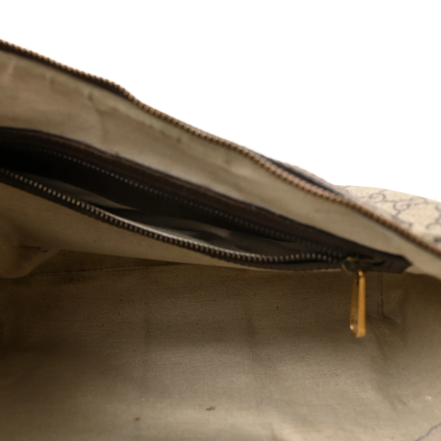 GG Supreme Monogram Web Small Ophidia Half Moon Hobo Brown - Image 9