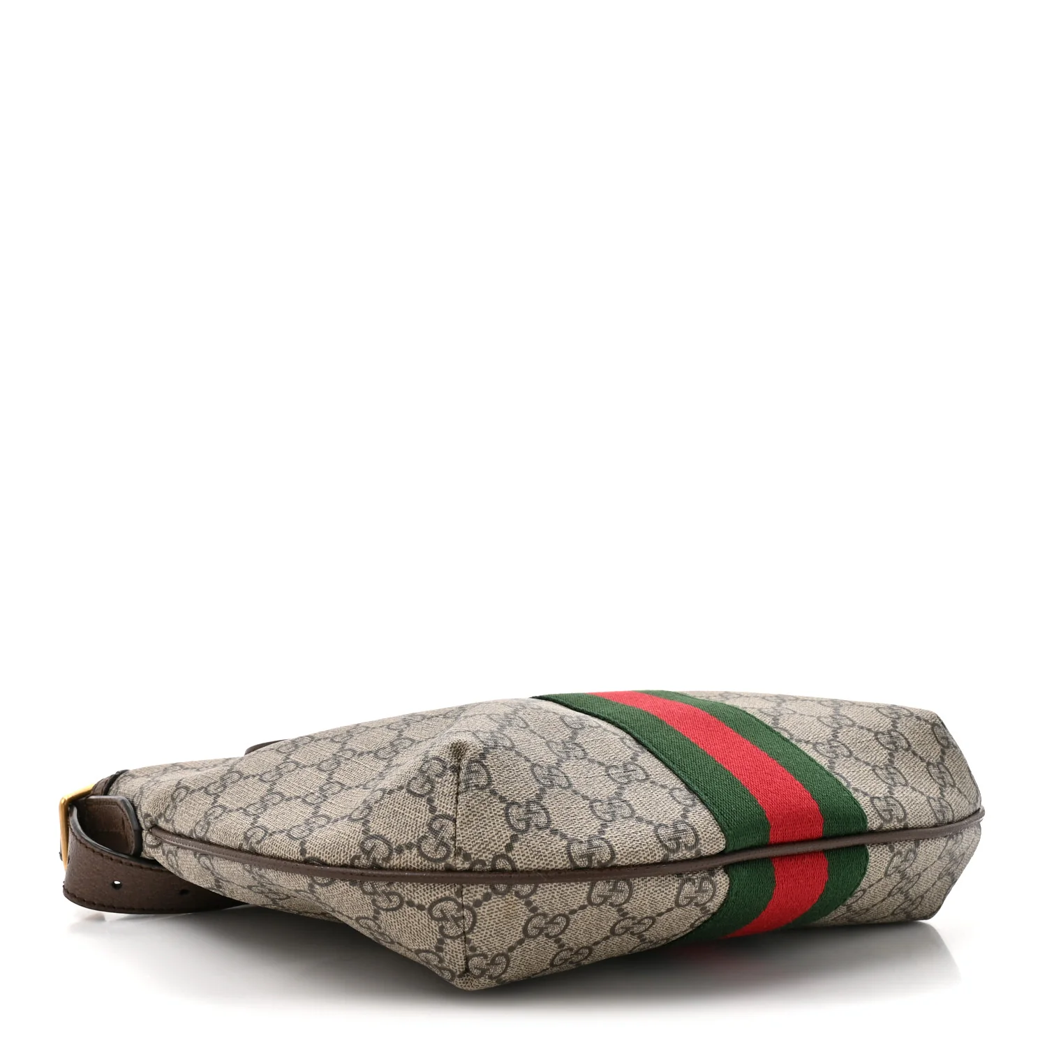 GG Supreme Monogram Web Small Ophidia Half Moon Hobo Brown - Image 4