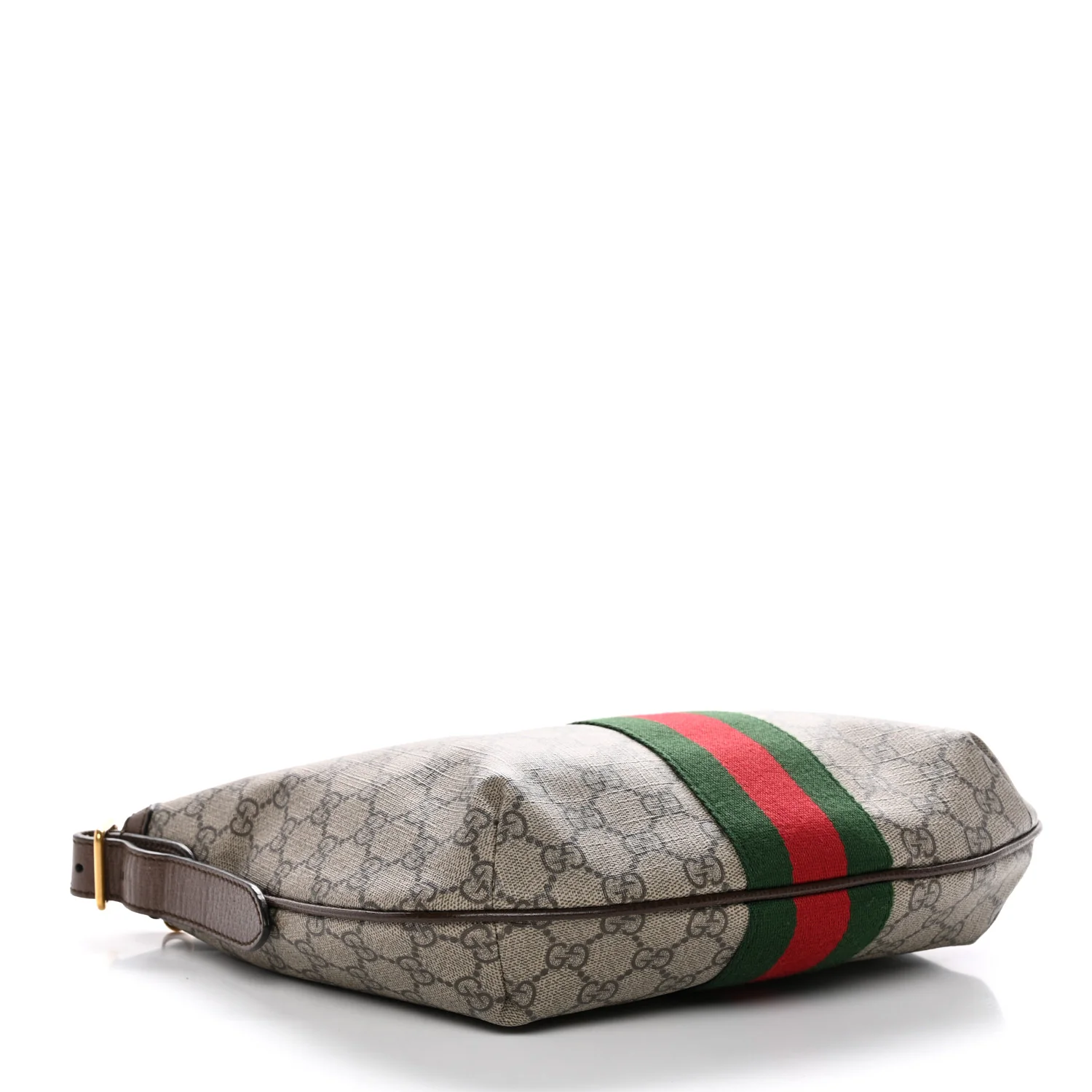 GG Supreme Monogram Web Small Ophidia Half Moon Hobo Brown - Image 4