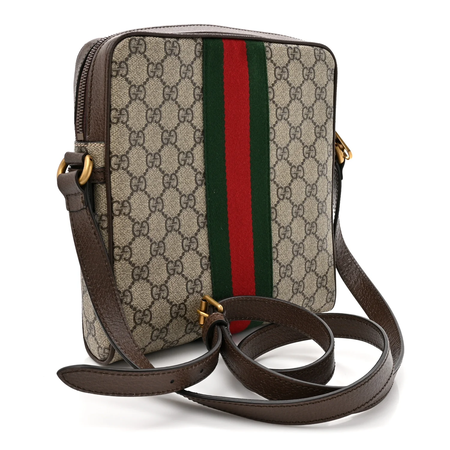 GG Supreme Monogram Web Small Ophidia Messenger Bag Brown - Image 3