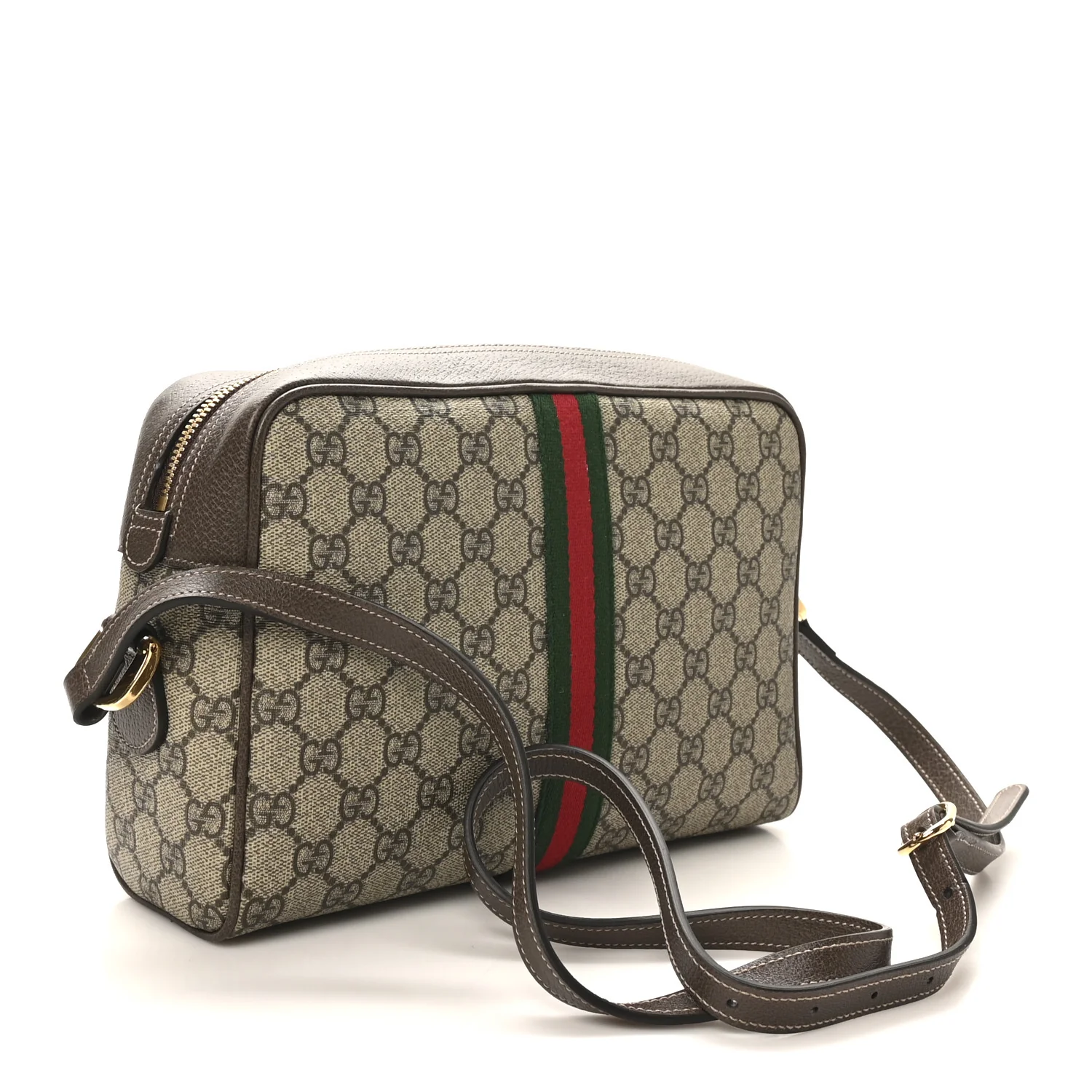 GG Supreme Monogram Web Small Ophidia Shoulder Bag Brown - Image 3