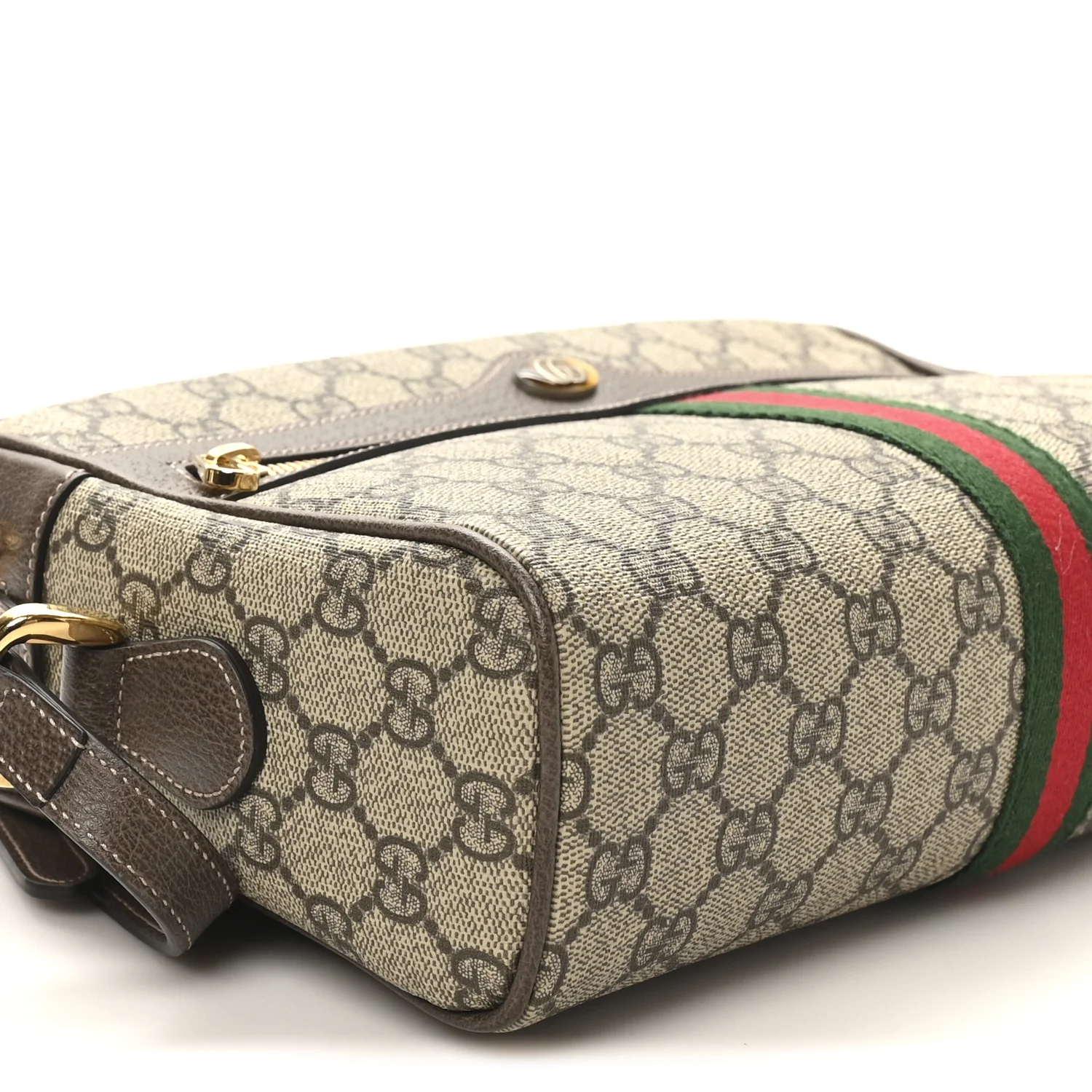 GG Supreme Monogram Web Small Ophidia Shoulder Bag Brown - Image 9