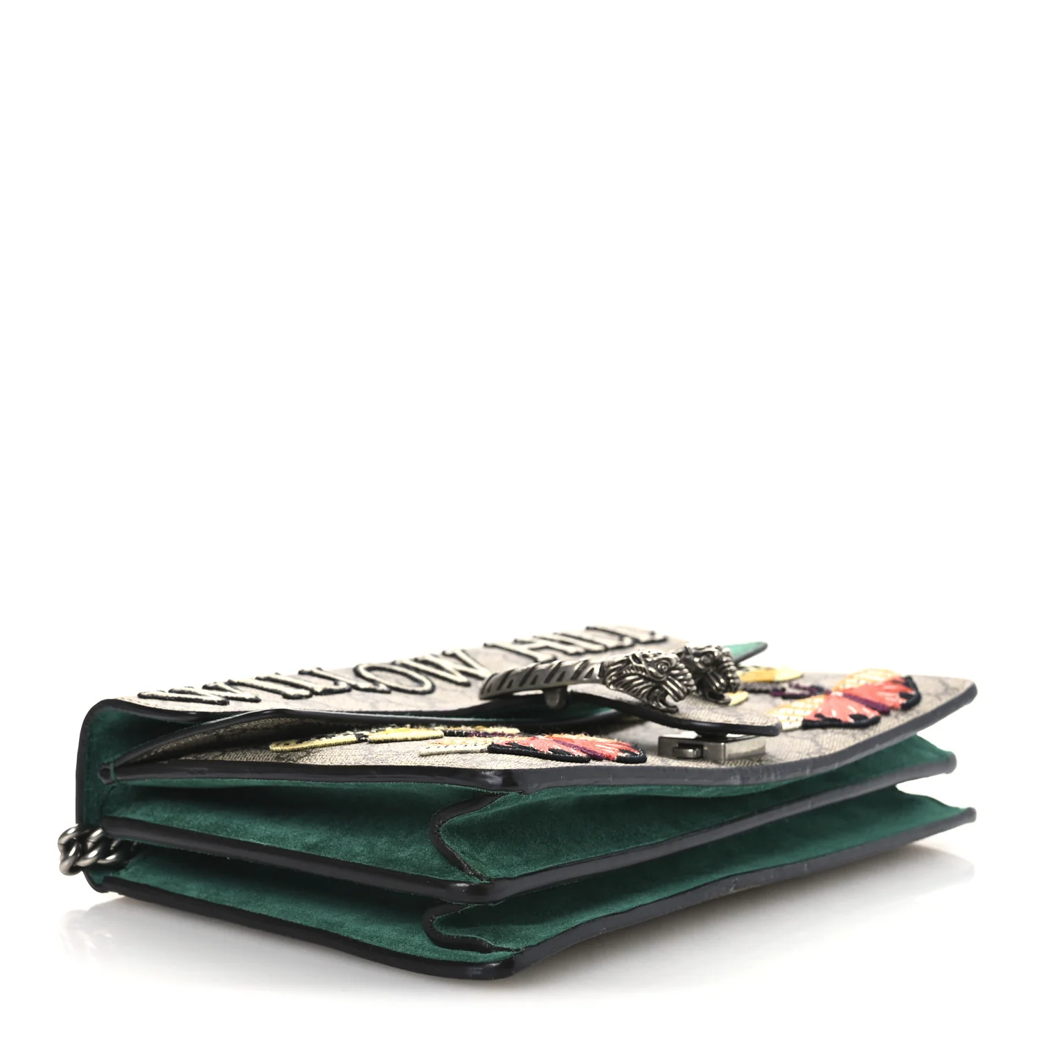 GG Supreme Monogram Willow Hill Embroidered Small Dionysus Shoulder Bag Emerald - Image 4