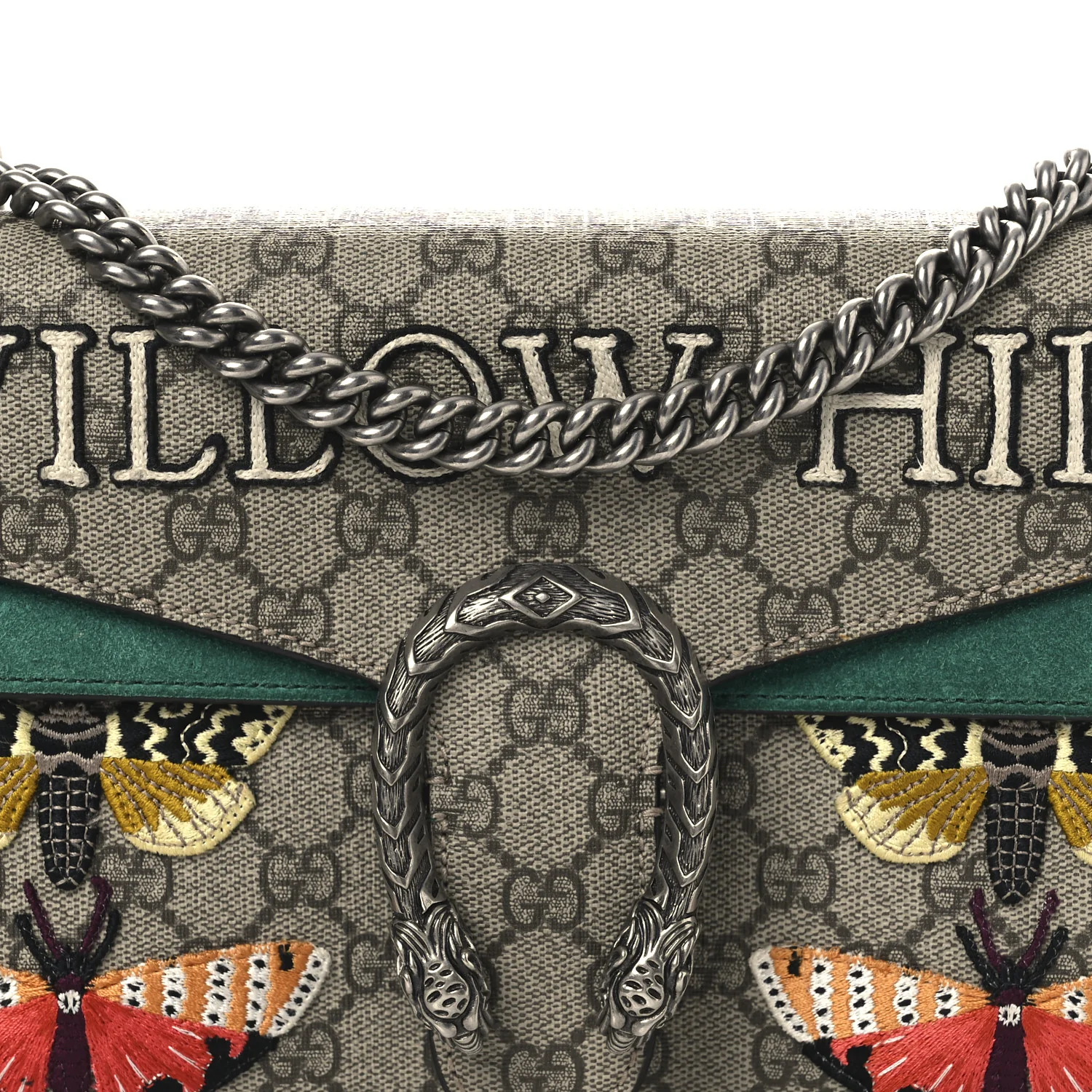 GG Supreme Monogram Willow Hill Embroidered Small Dionysus Shoulder Bag Emerald - Image 8