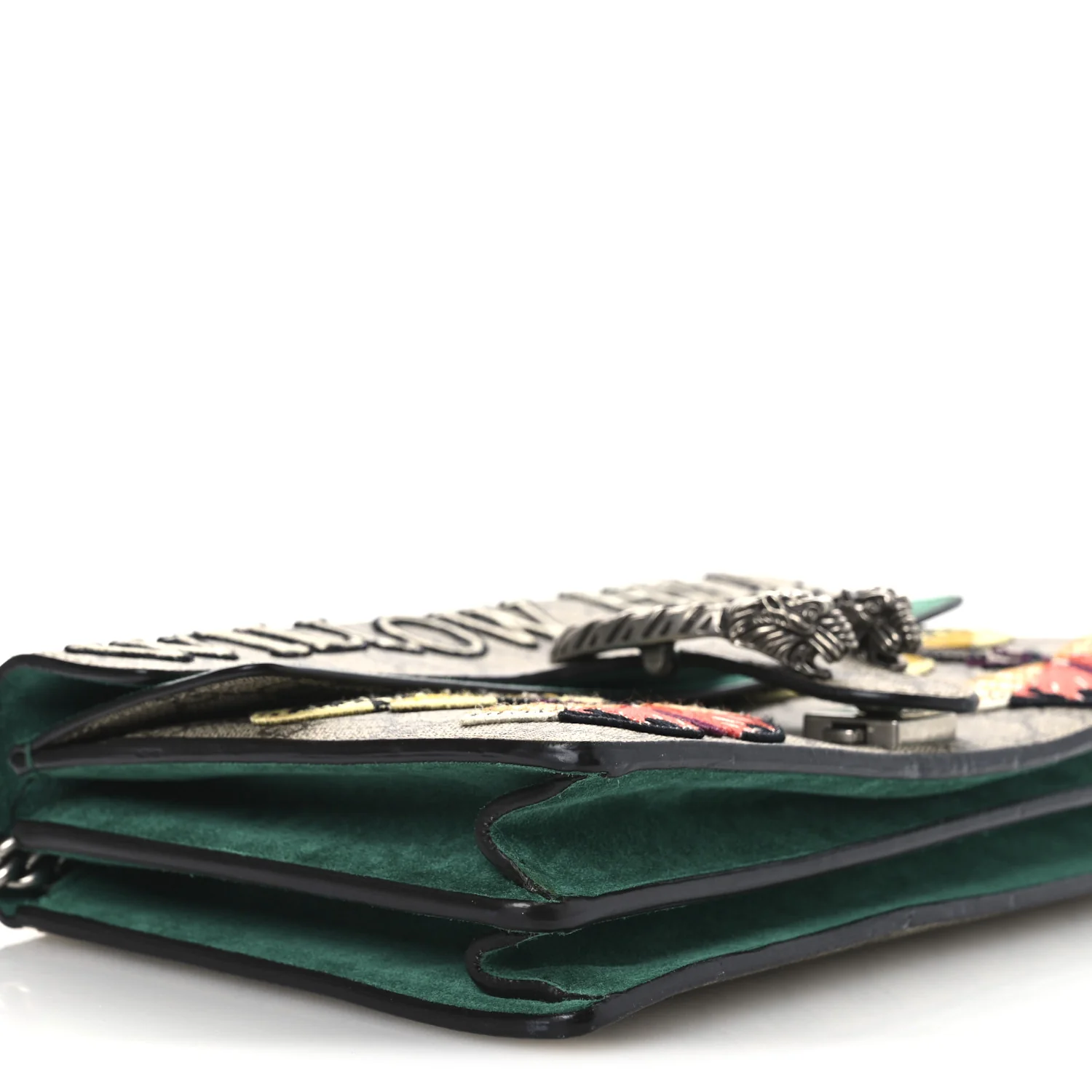 GG Supreme Monogram Willow Hill Embroidered Small Dionysus Shoulder Bag Emerald - Image 9