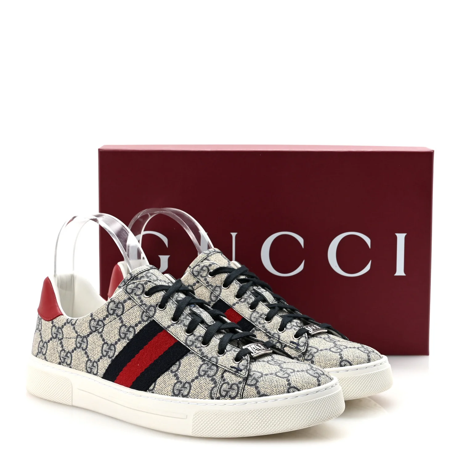 GG Supreme Monogram Womens Ace Low-Top Sneaker 40 Beige - Image 10