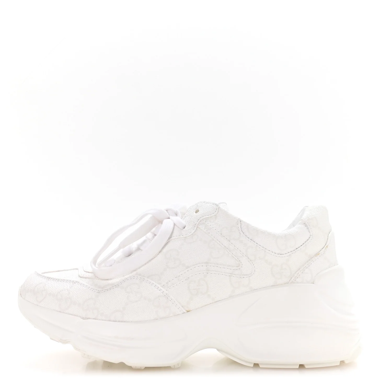 GG Supreme Monogram Womens Rhyton Sneakers 35.5 White