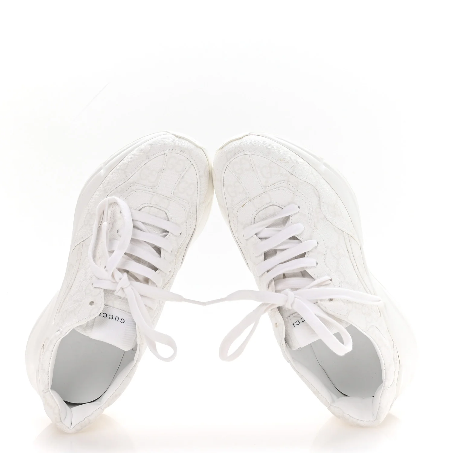 GG Supreme Monogram Womens Rhyton Sneakers 35.5 White - Image 3
