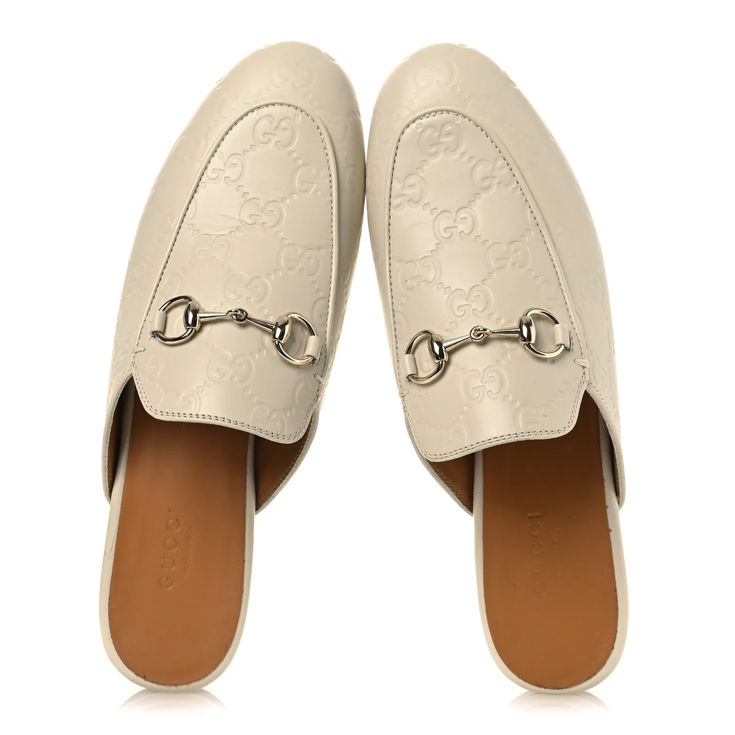 Glamour Calfskin Guccissima Womens Princetown Slippers 36.5 Mystic White - Image 2