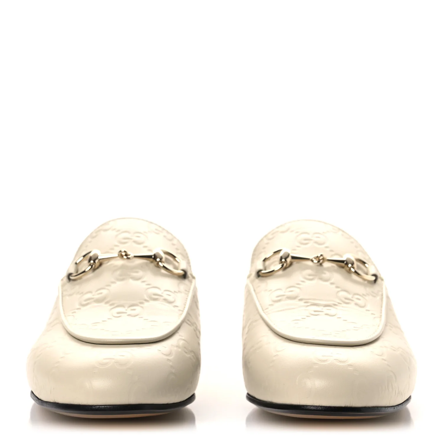 Glamour Calfskin Guccissima Womens Princetown Slippers 36.5 Mystic White - Image 3
