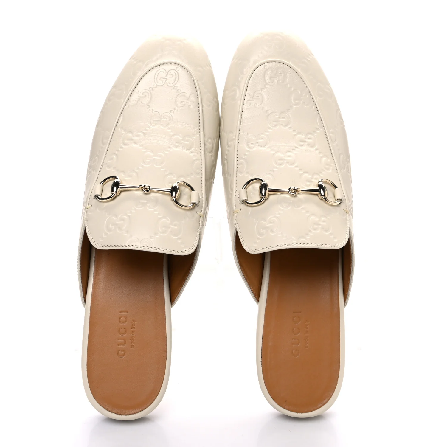 Glamour Calfskin Guccissima Womens Princetown Slippers 39.5 Mystic White - Image 2