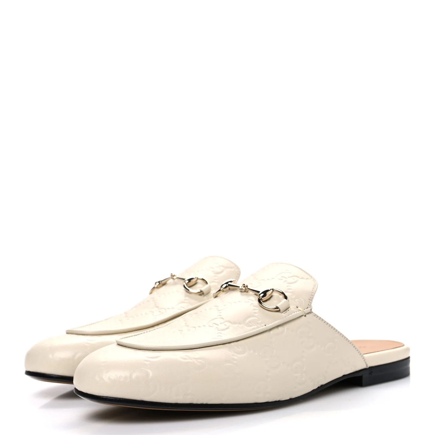 Glamour Calfskin Guccissima Womens Princetown Slippers 39.5 Mystic White - Image 4