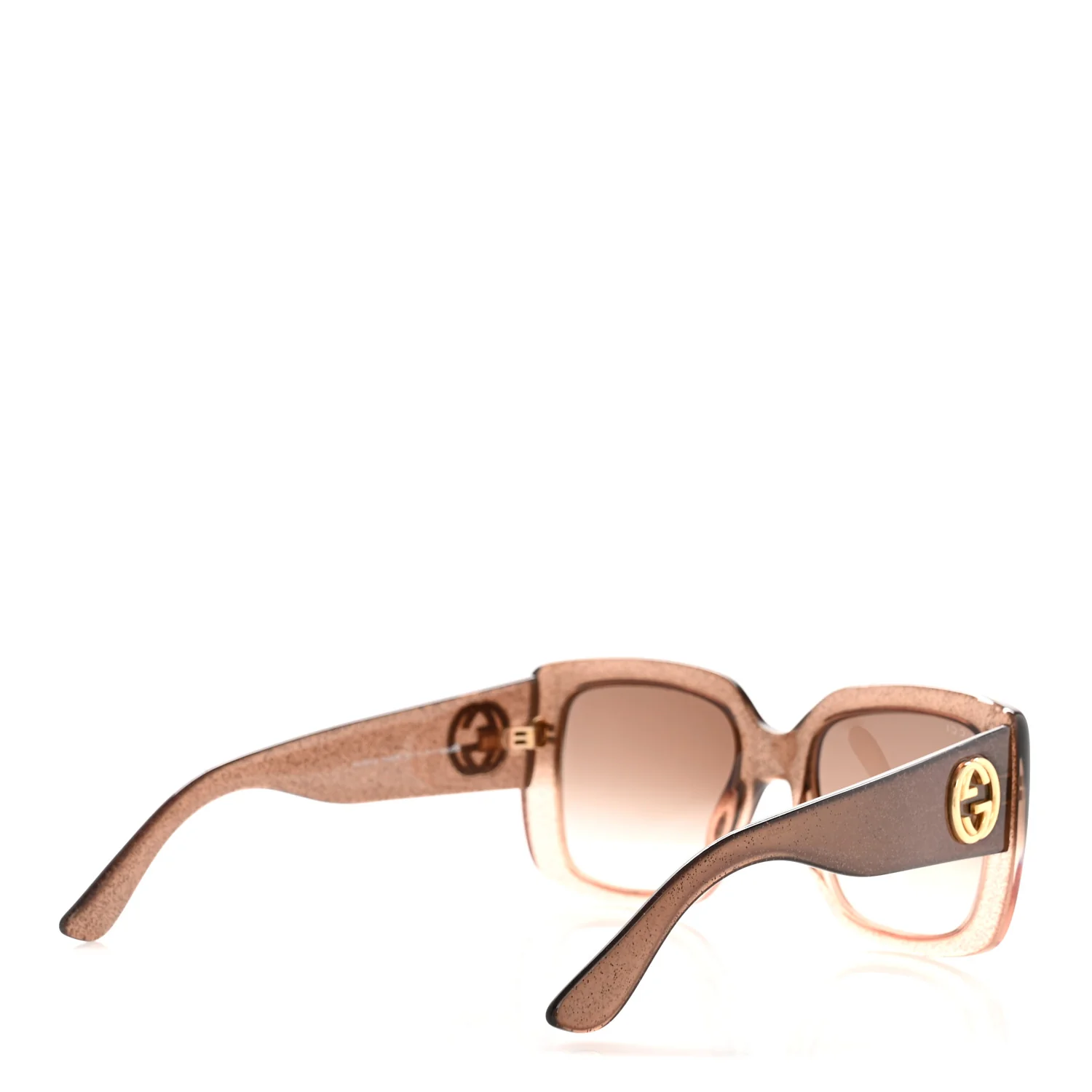 Glitter Acetate Square Frame Sunglasses GG3814S Brown - Image 4