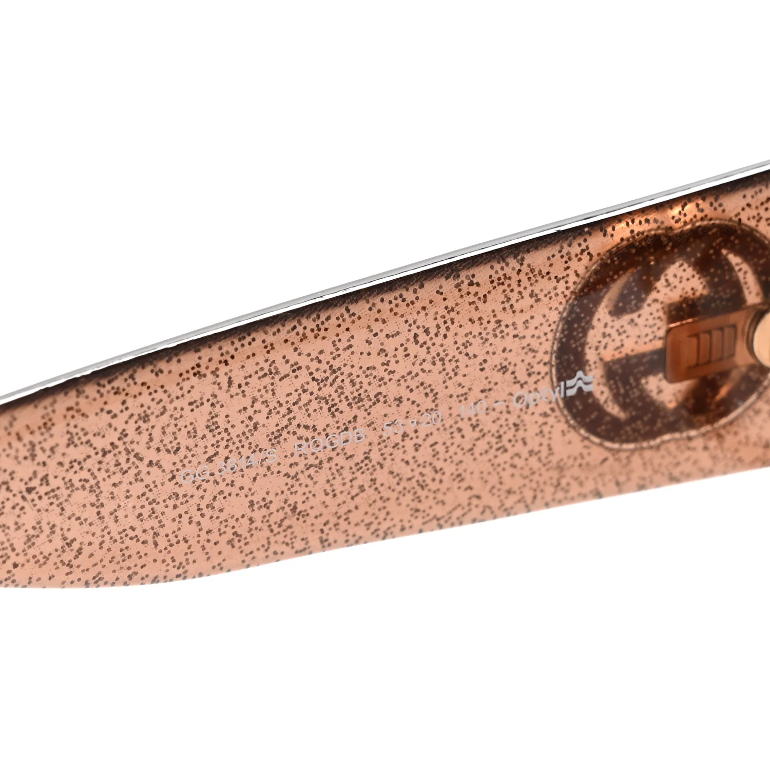 Glitter Acetate Square Frame Sunglasses GG3814S Brown - Image 6