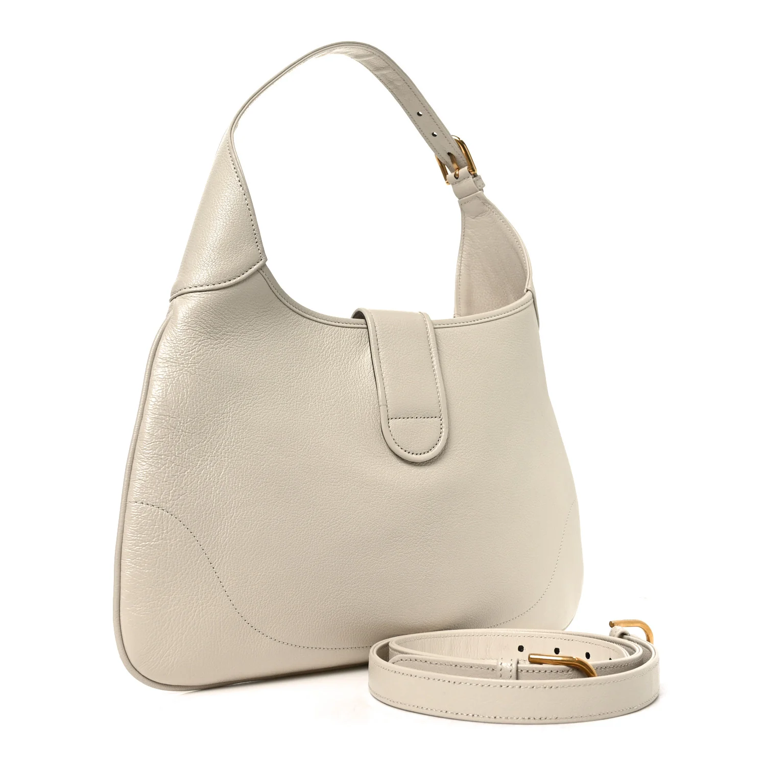Goatskin Medium Aphrodite Shoulder Bag Mystic White - Image 3