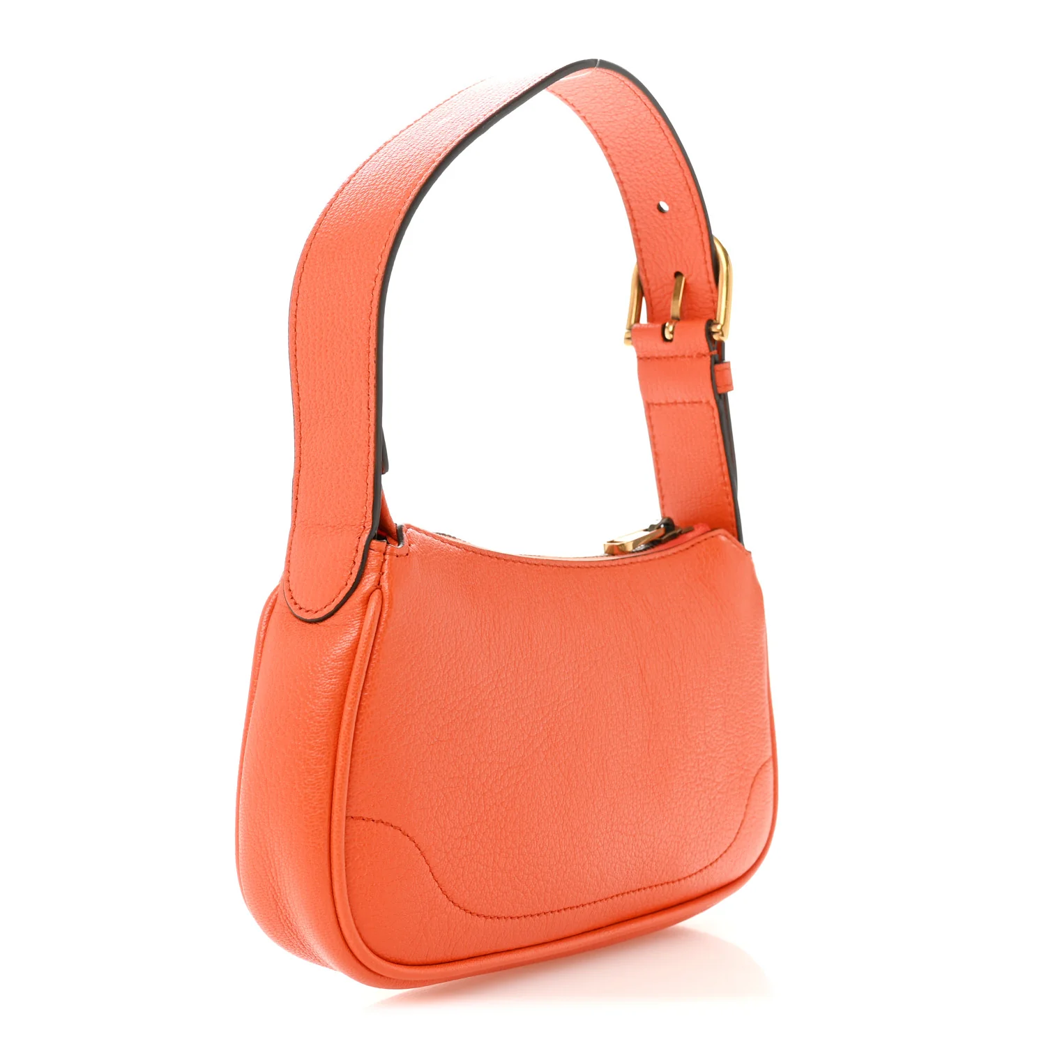 Goatskin Mini Aphrodite Shoulder Bag Orange - Image 3