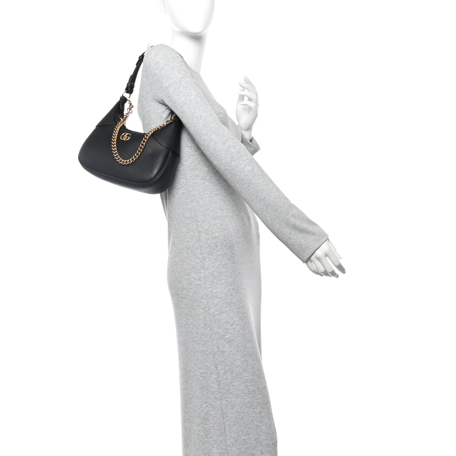 Goatskin Small Aphrodite Shoulder Bag Black - Image 2