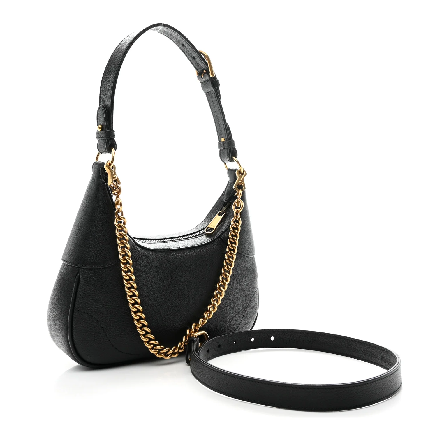 Goatskin Small Aphrodite Shoulder Bag Black - Image 3